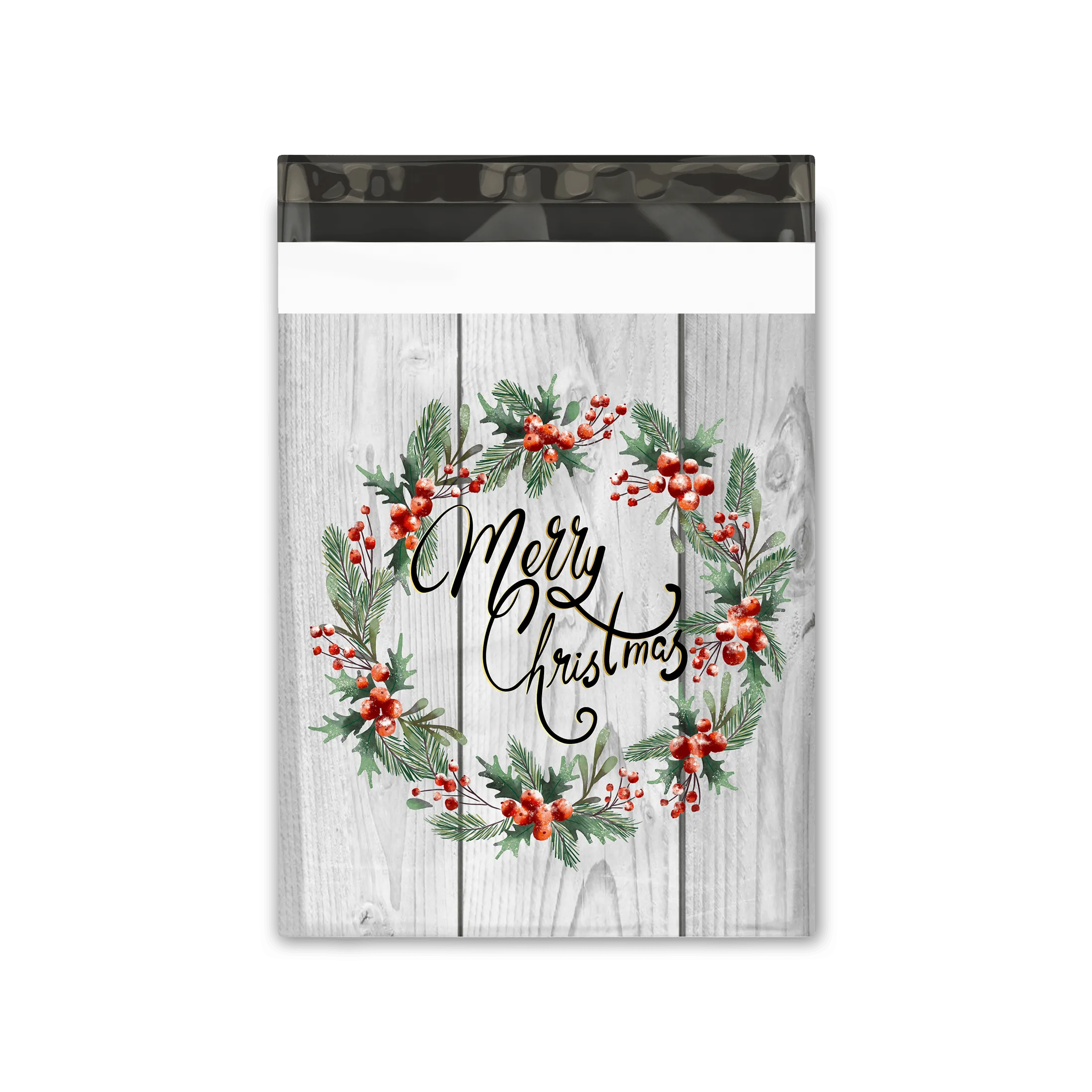 10x13 Christmas Wreath Designer Poly Mailers Shipping Envelopes Premium Printed Bags