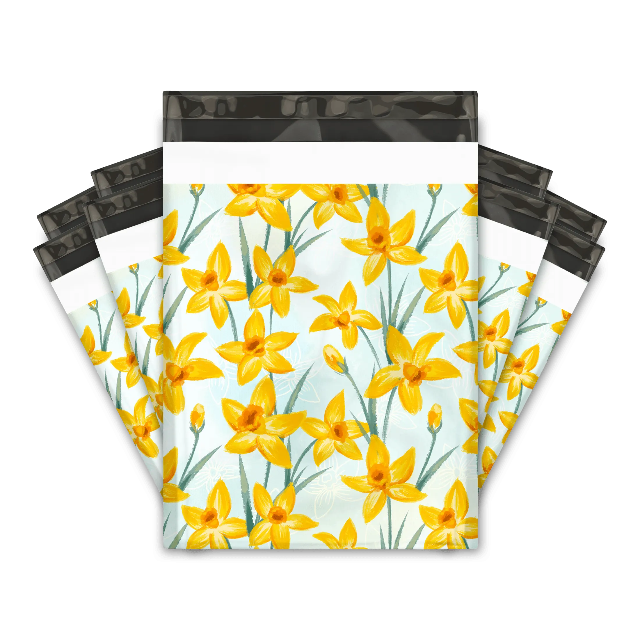 10x13 Daffodil Poly Mailers Shipping Envelopes Premium Printed Bags