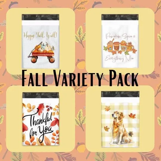 10x13 Fall Sample Pack Designer Poly Mailers Shipping Envelopes Premium Printed Bags