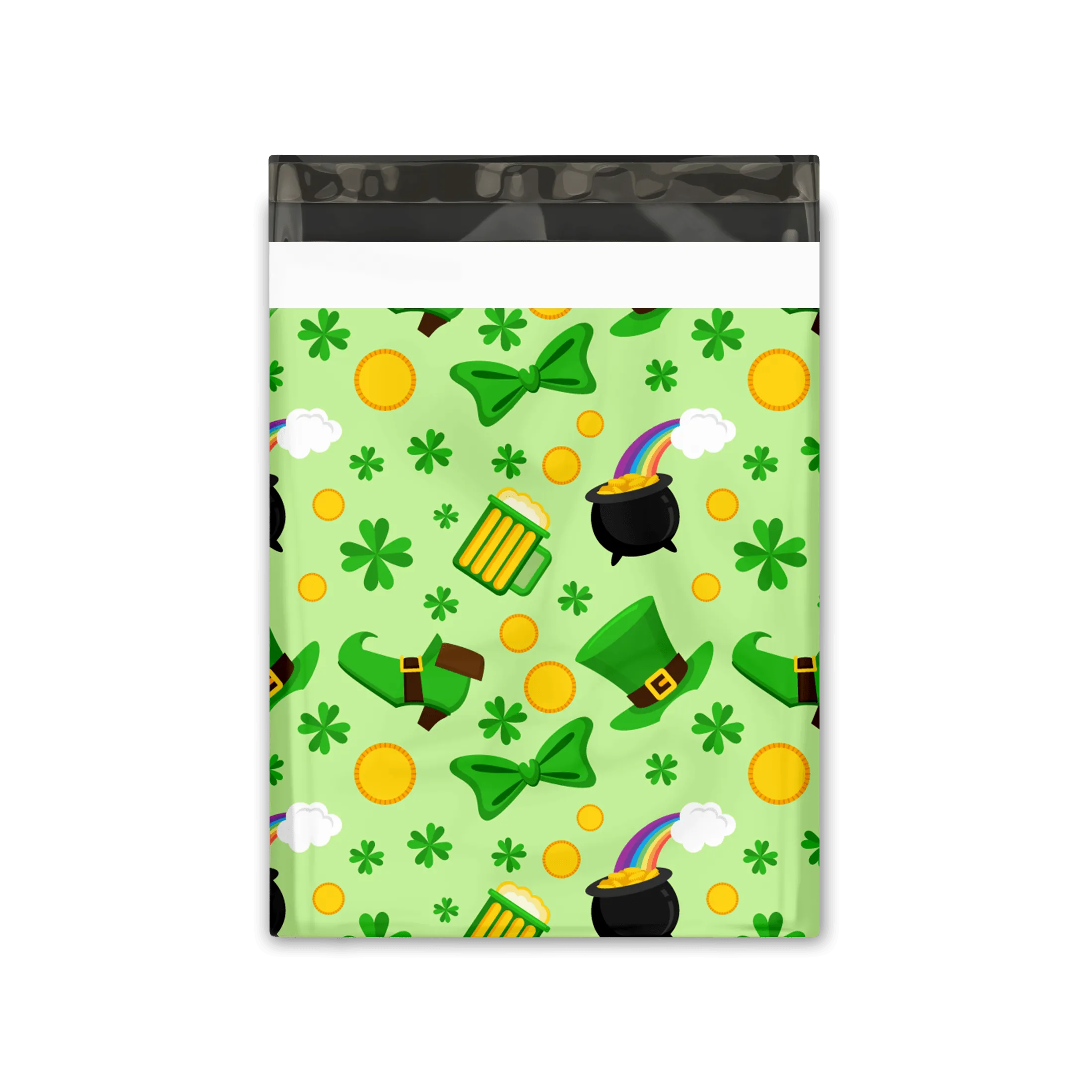 10x13 Lucky Shamrock Designer Poly Mailers Shipping Envelopes Premium Printed Bags