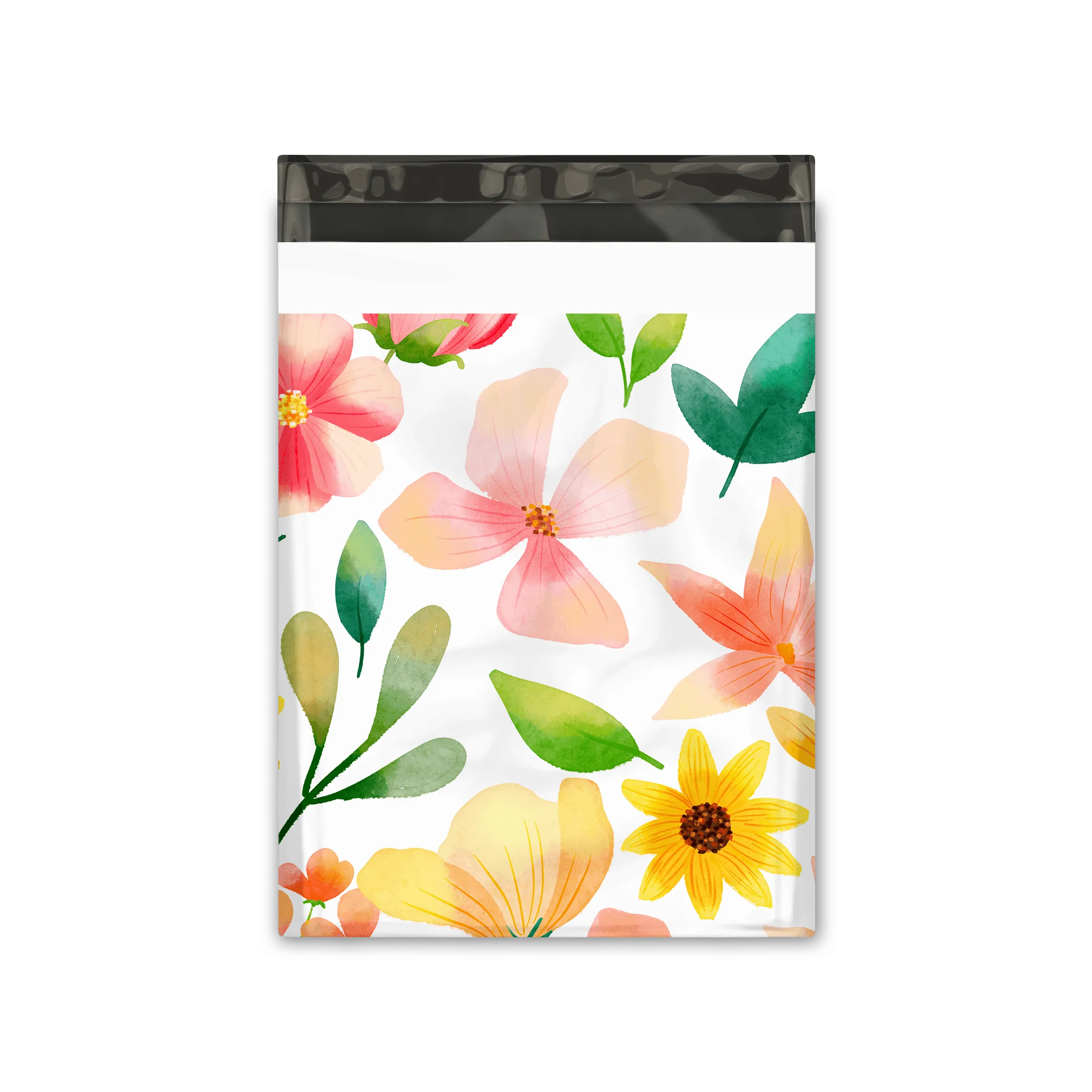 10x13 Watercolor Flowers Designer Poly Mailers Shipping Envelopes Premium Printed Bags