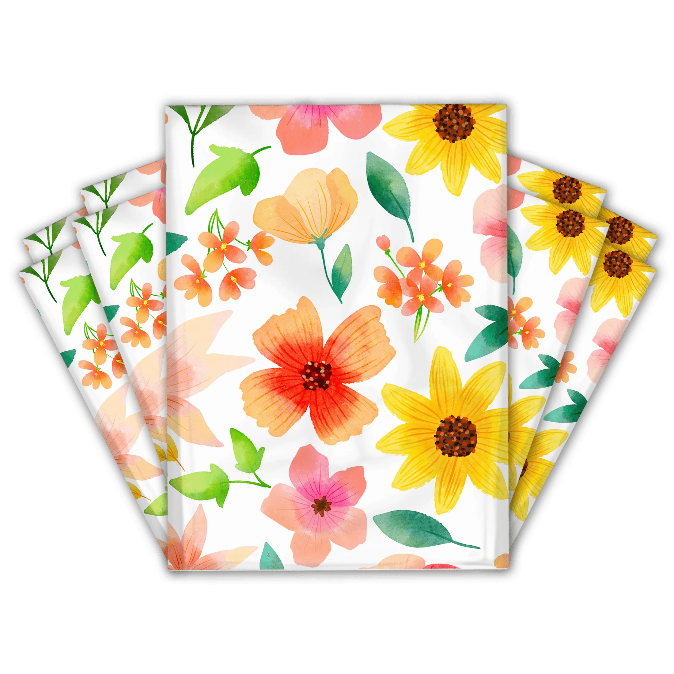 10x13 Watercolor Flowers Designer Poly Mailers Shipping Envelopes Premium Printed Bags