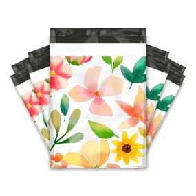 10x13 Watercolor Flowers Designer Poly Mailers Shipping Envelopes Premium Printed Bags