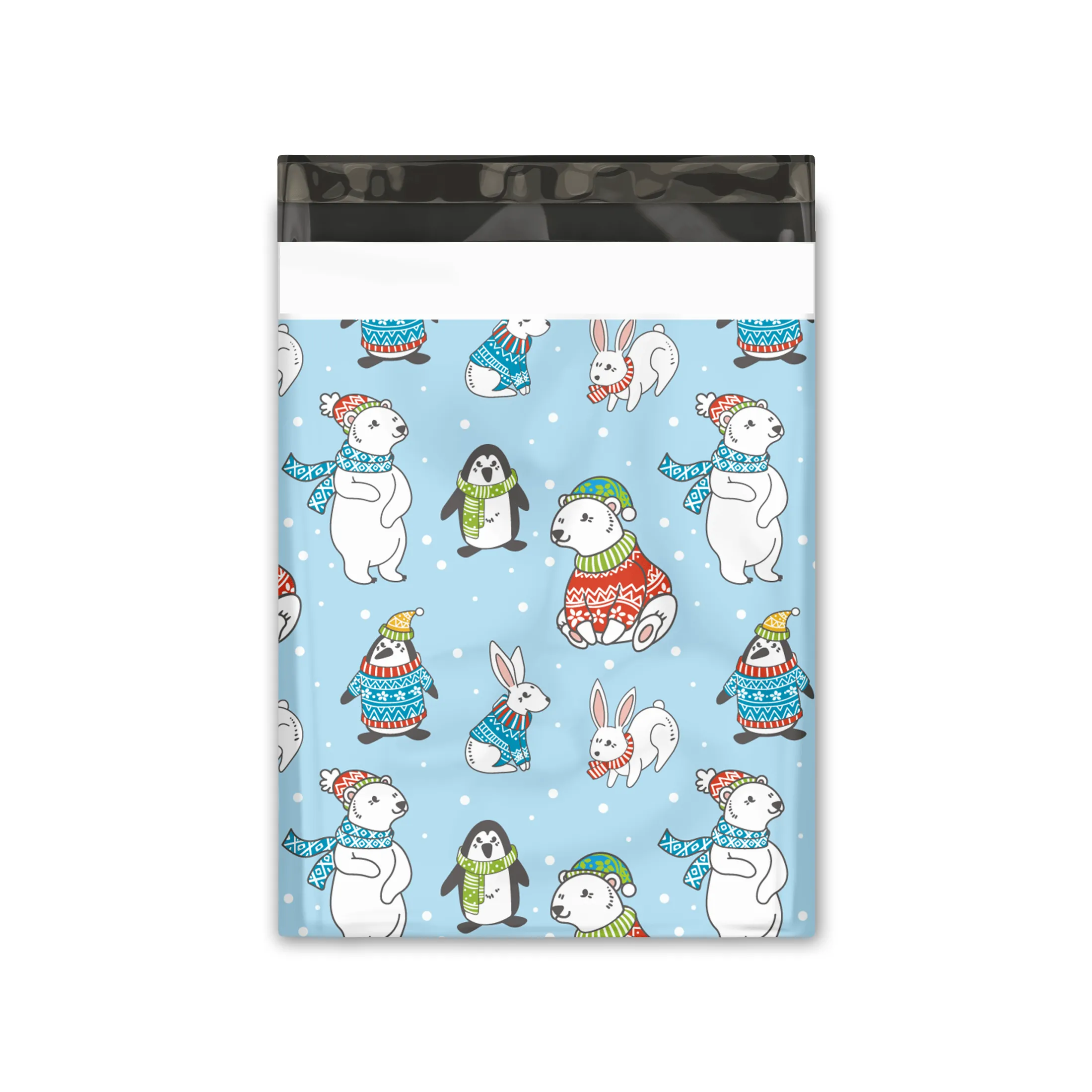 10x13 Winter Animals Designer Poly Mailers Shipping Envelopes Premium Printed Bags