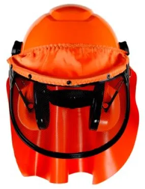 3M™ LumberJack™ Hard Hat System H-706RFK-UV, 4-Point Ratchet Suspension,
Uvicator™, Mesh Visor, Rainshield, Ear Muffs, 1 ea/case