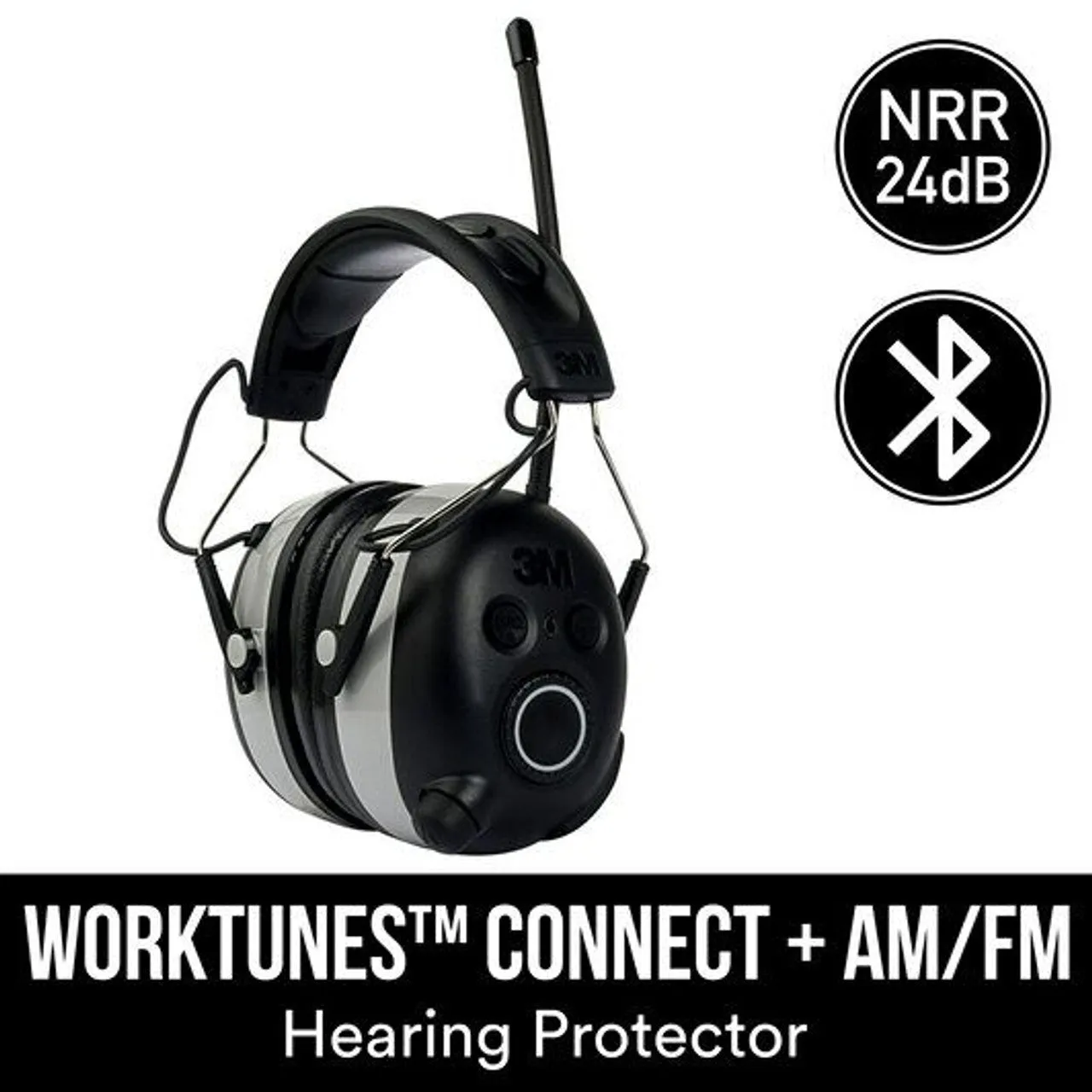 3M Pro Series WorkTunes™ Wireless Bluetooth Earmuff with AM/FM, Call Connect   Streaming (SLC80 27.9dB, Class 5)