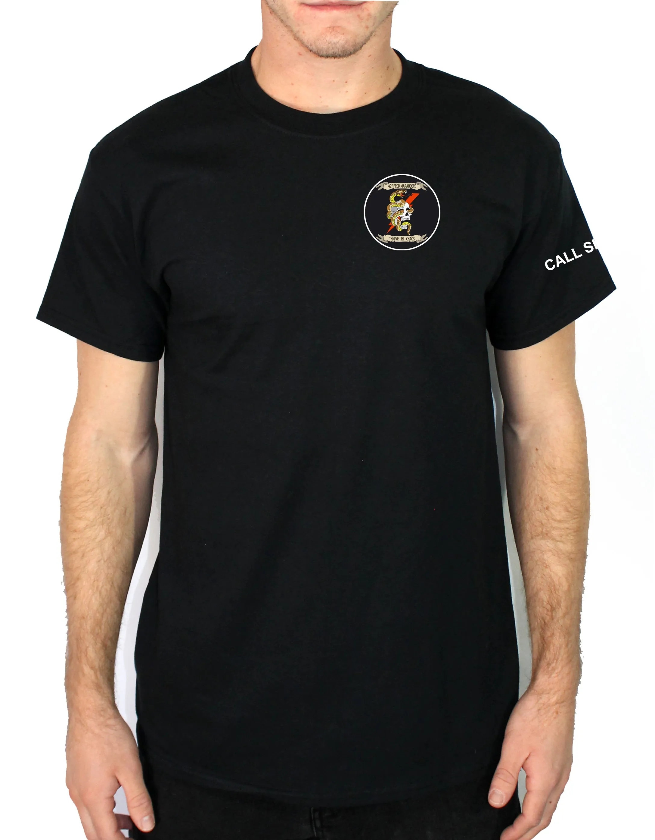 50-50 Blend Black Unisex PT Short Sleeve Shirt. Approved for PT.