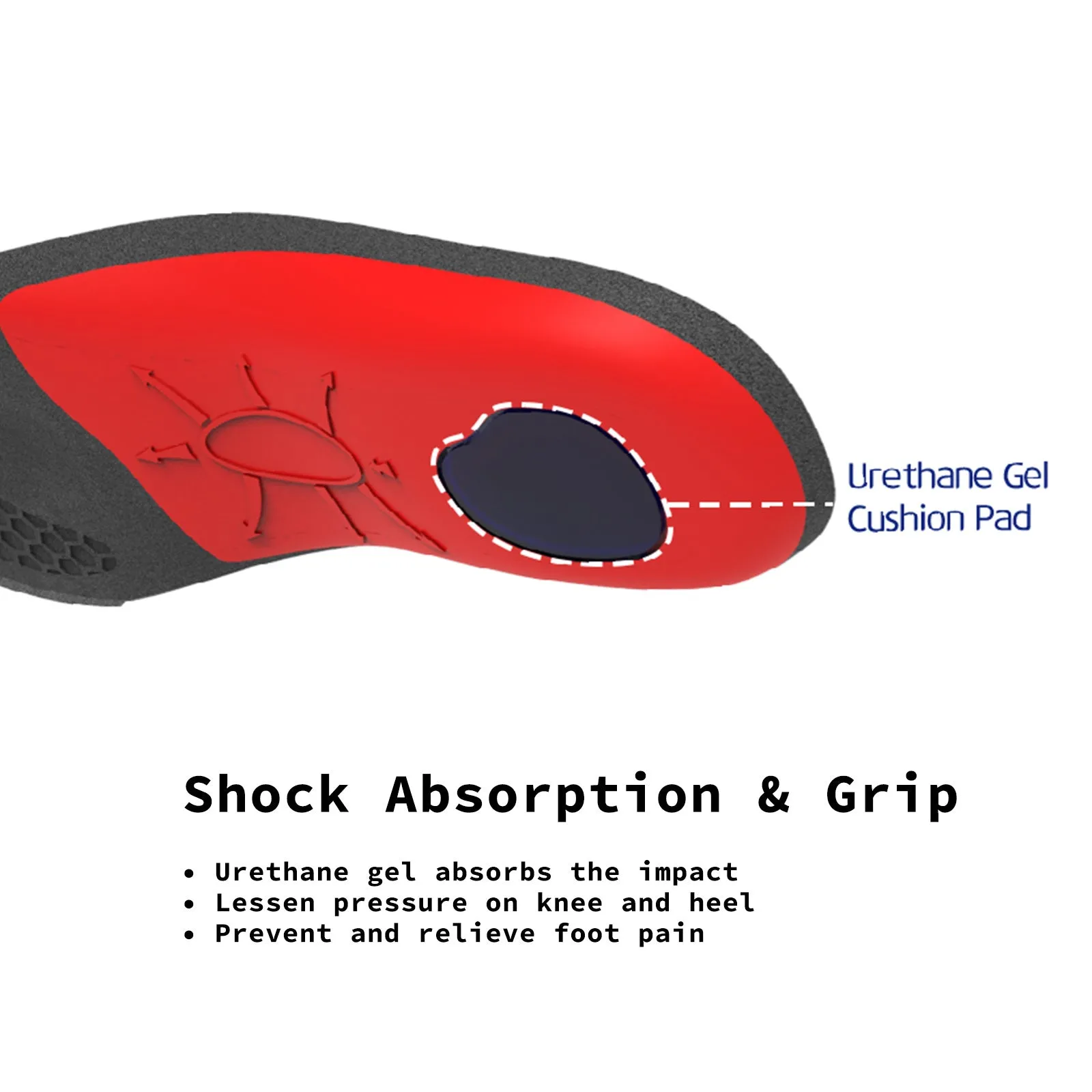 6-Pair Arch Support Insoles with Shock Cushion