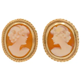 9ct Gold Cameo Stud Earrings