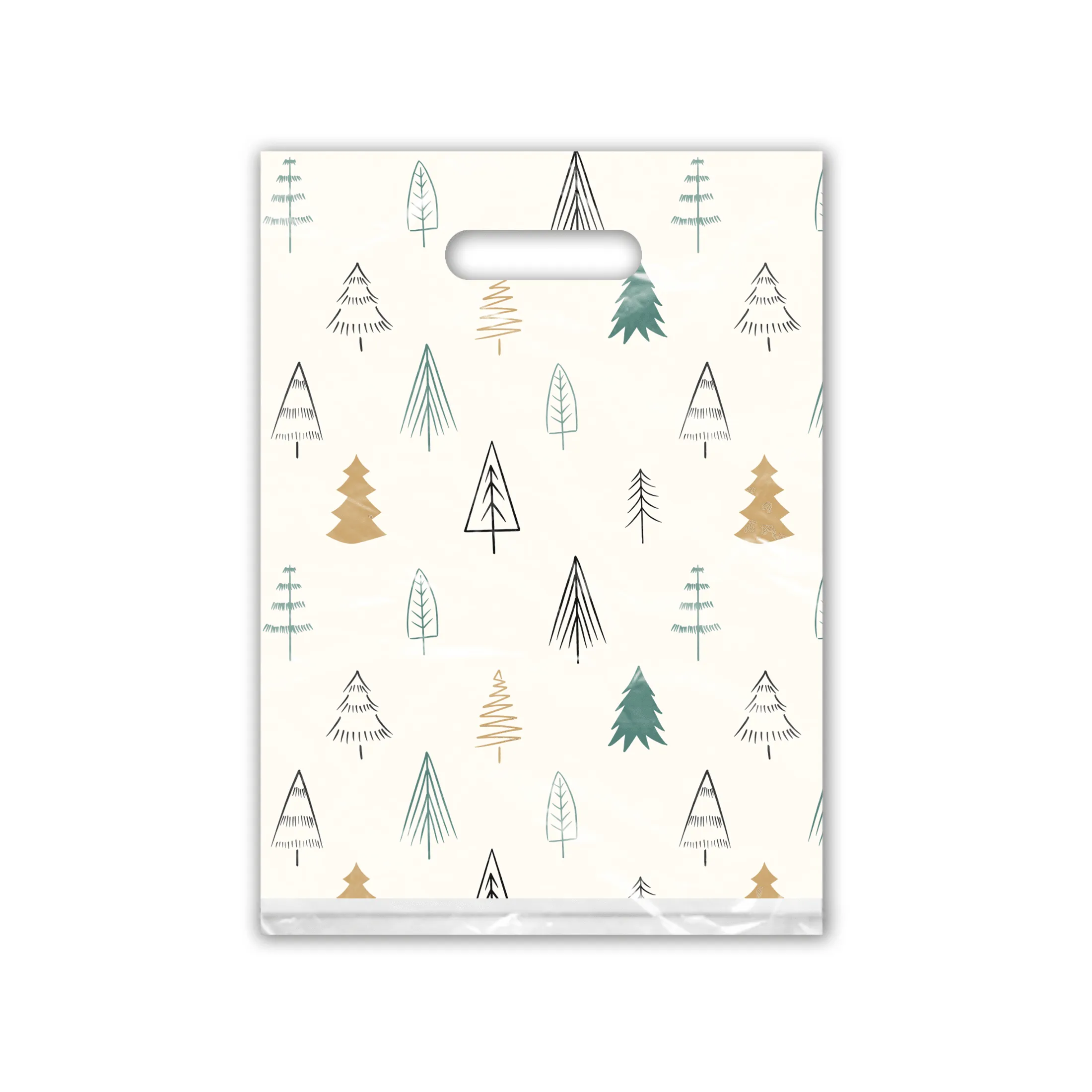 9x12 Fir Trees Designer Poly Plastic Merchandise Bags Premium Printed Bags