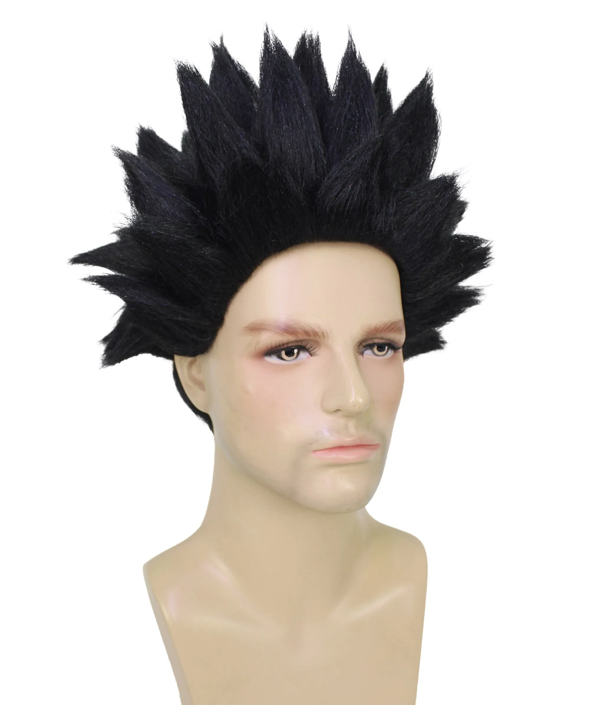 Adult Men’s Anime Young Ninja Nine Tail Multiple Colo Spiky Wig I Flame-retardant Synthetic Fiber