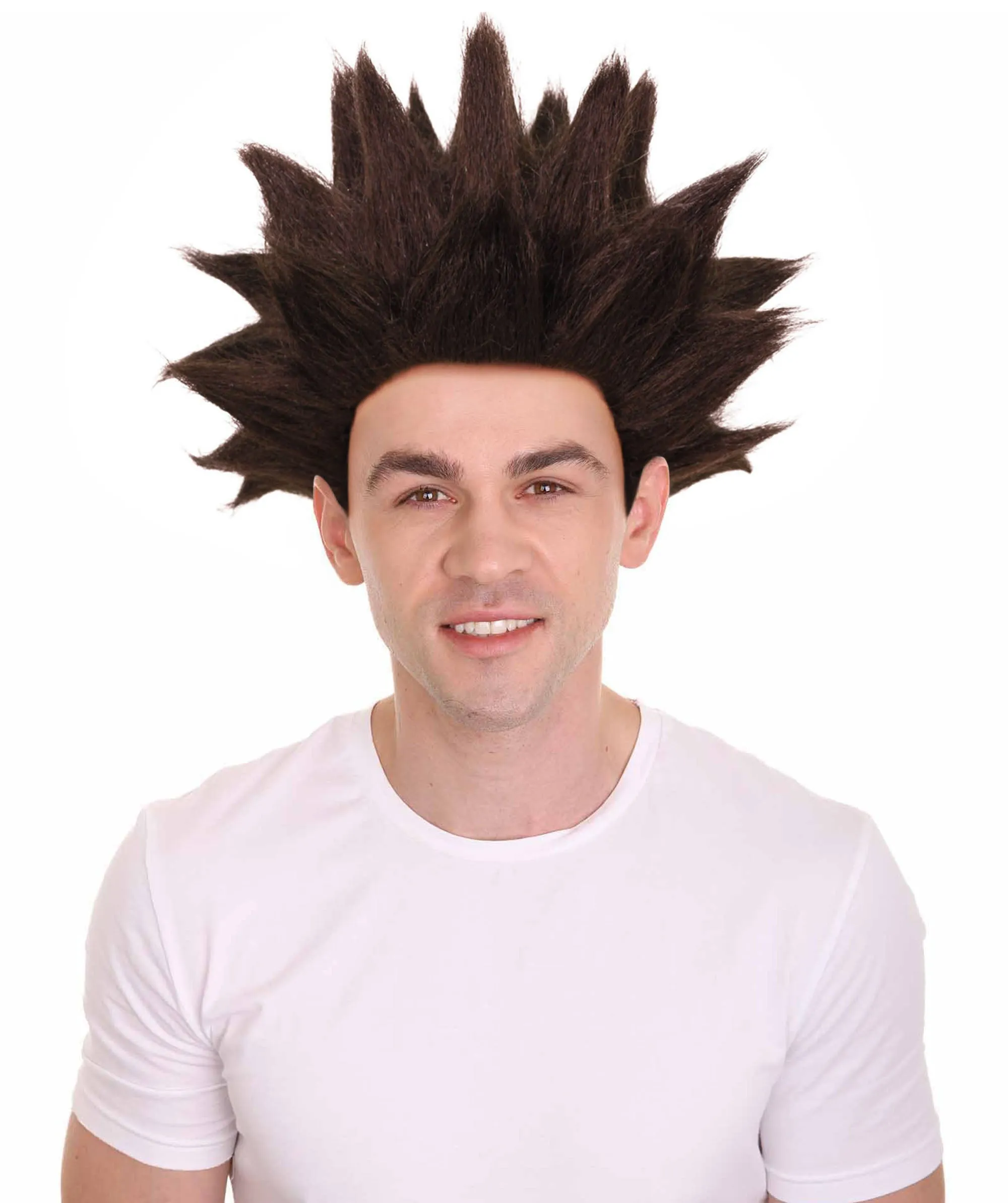 Adult Men’s Anime Young Ninja Nine Tail Multiple Colo Spiky Wig I Flame-retardant Synthetic Fiber