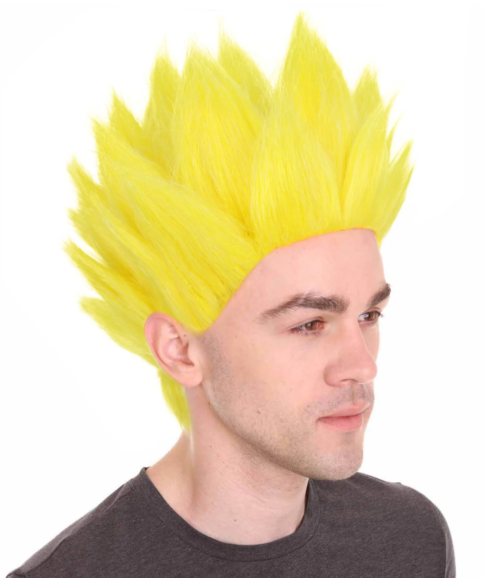 Adult Men’s Anime Young Ninja Nine Tail Multiple Colo Spiky Wig I Flame-retardant Synthetic Fiber