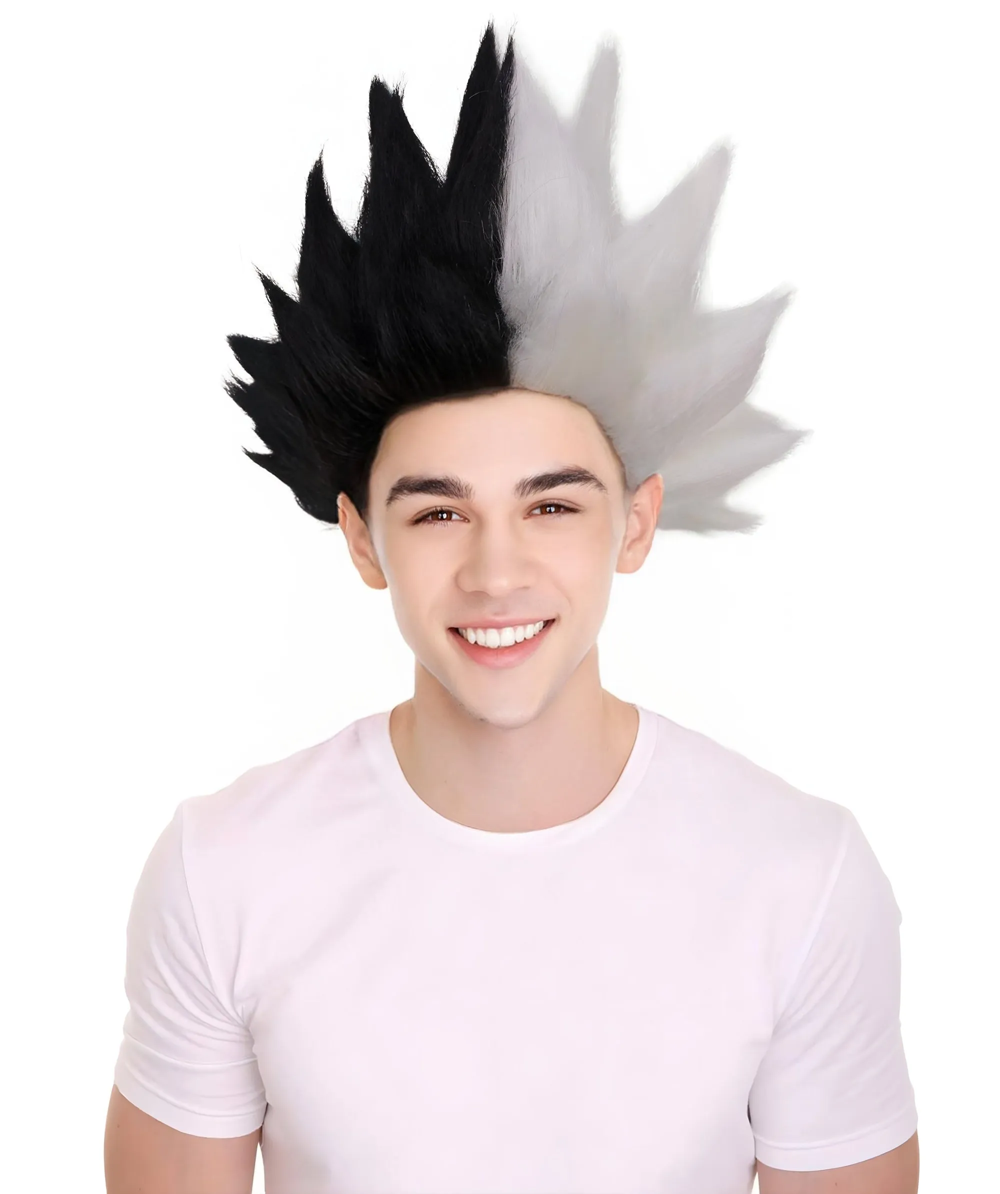 Adult Men’s Anime Young Ninja Nine Tail Multiple Colo Spiky Wig I Flame-retardant Synthetic Fiber