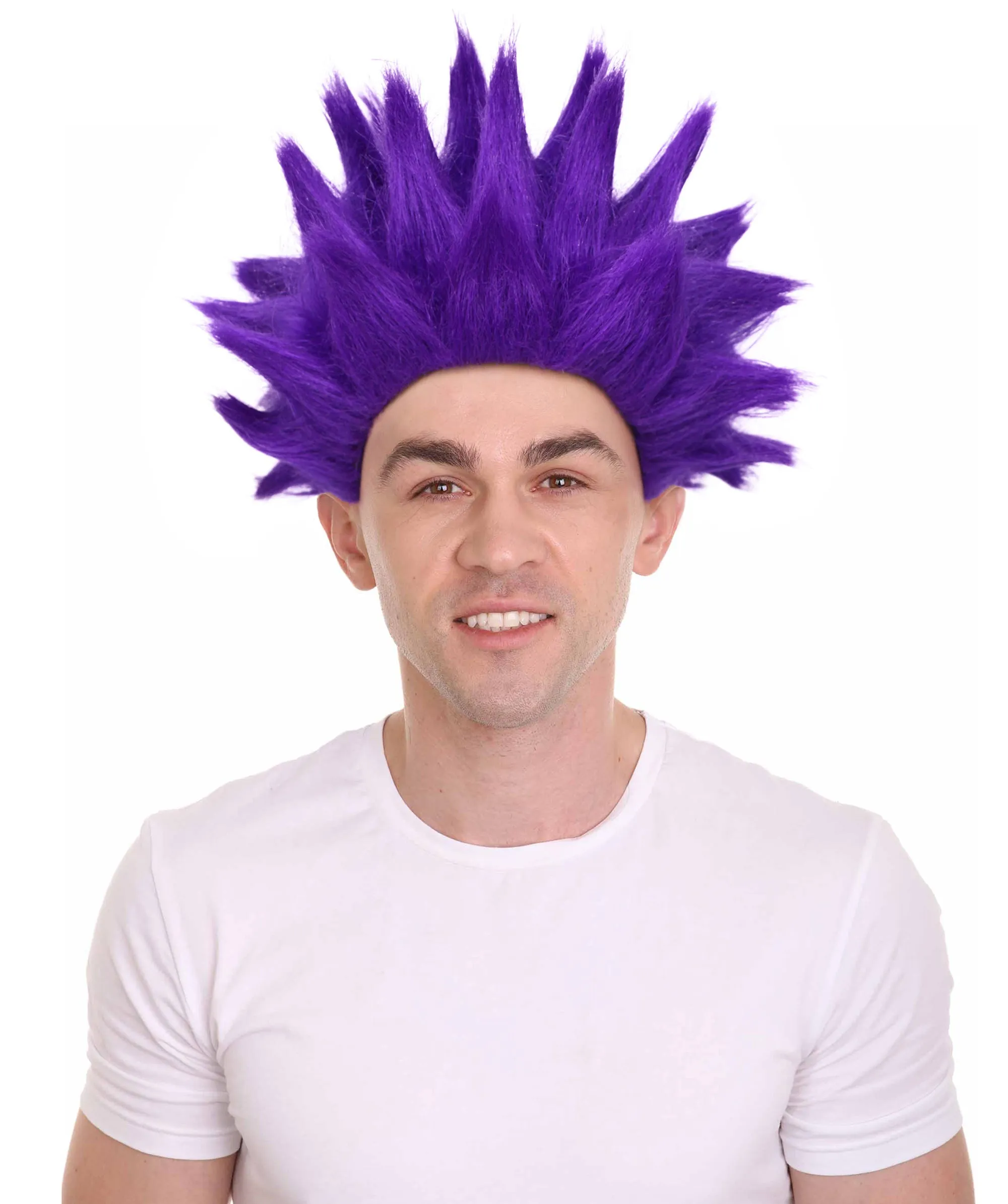 Adult Men’s Anime Young Ninja Nine Tail Multiple Colo Spiky Wig I Flame-retardant Synthetic Fiber