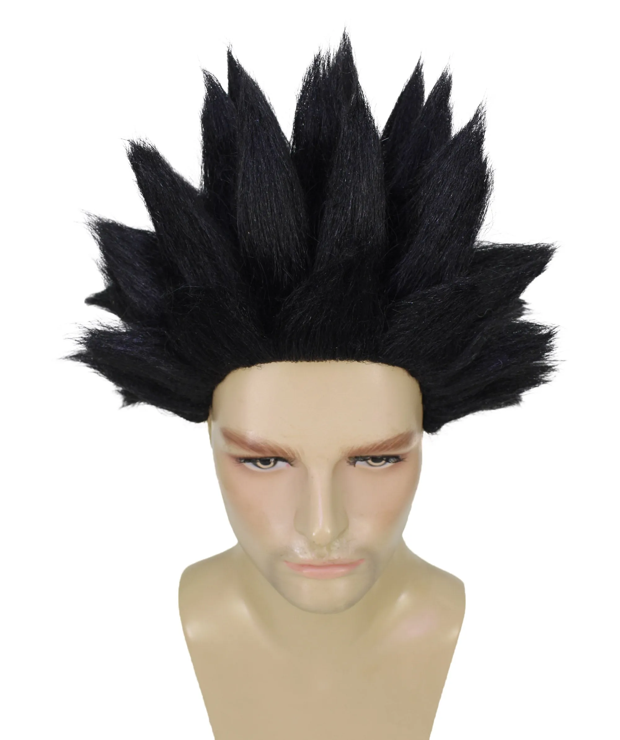 Adult Men’s Anime Young Ninja Nine Tail Multiple Colo Spiky Wig I Flame-retardant Synthetic Fiber