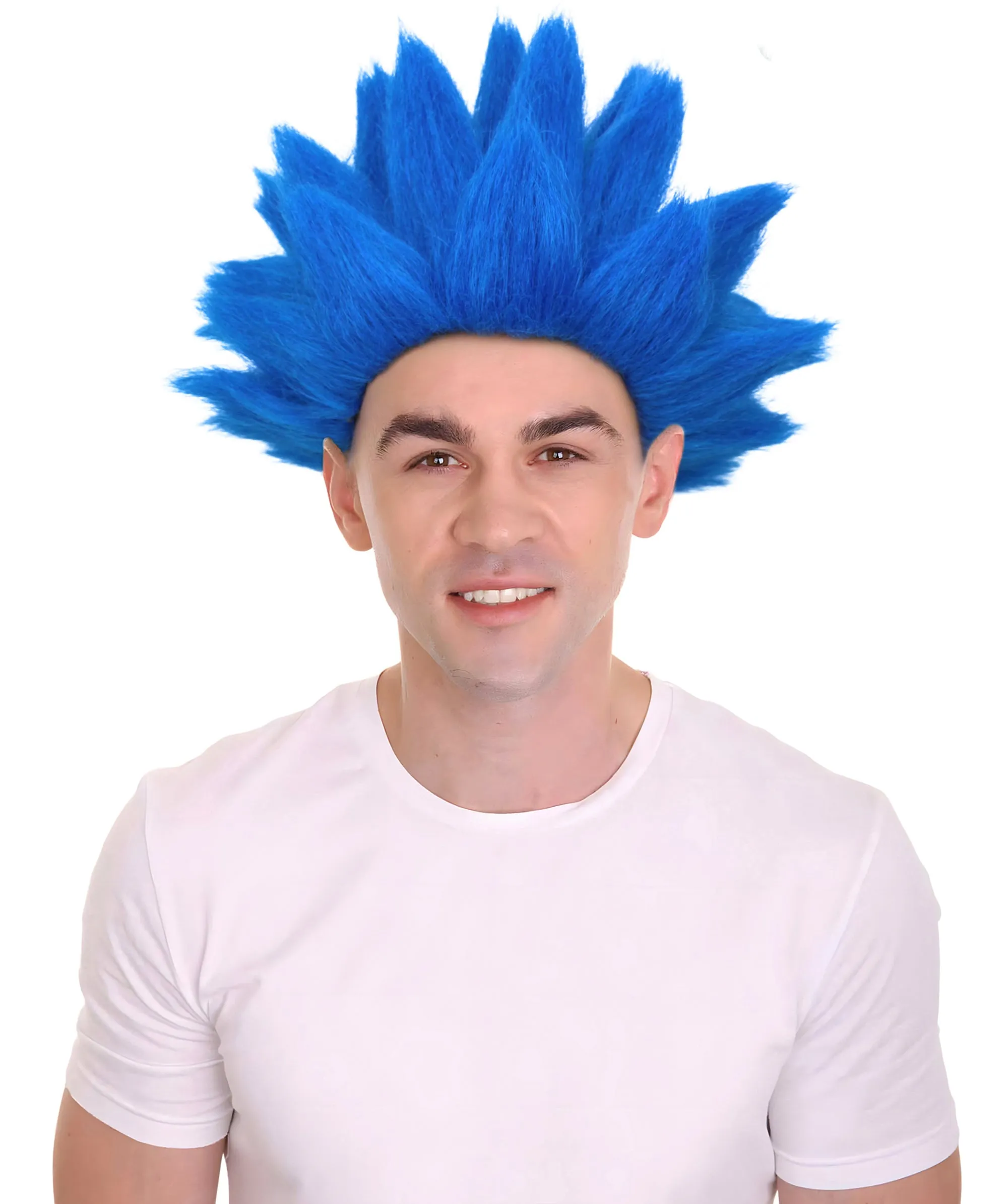 Adult Men’s Anime Young Ninja Nine Tail Multiple Colo Spiky Wig I Flame-retardant Synthetic Fiber