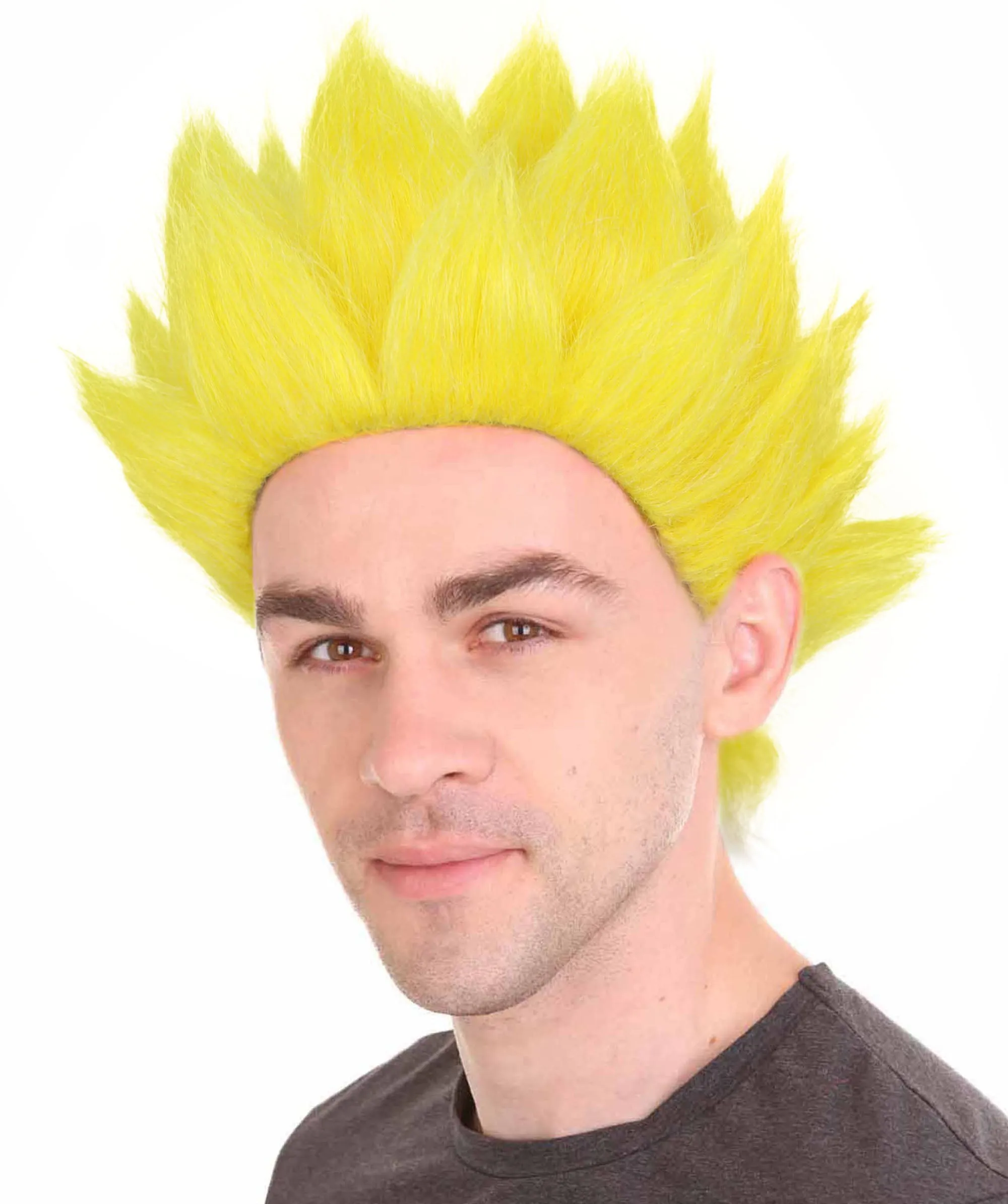 Adult Men’s Anime Young Ninja Nine Tail Multiple Colo Spiky Wig I Flame-retardant Synthetic Fiber