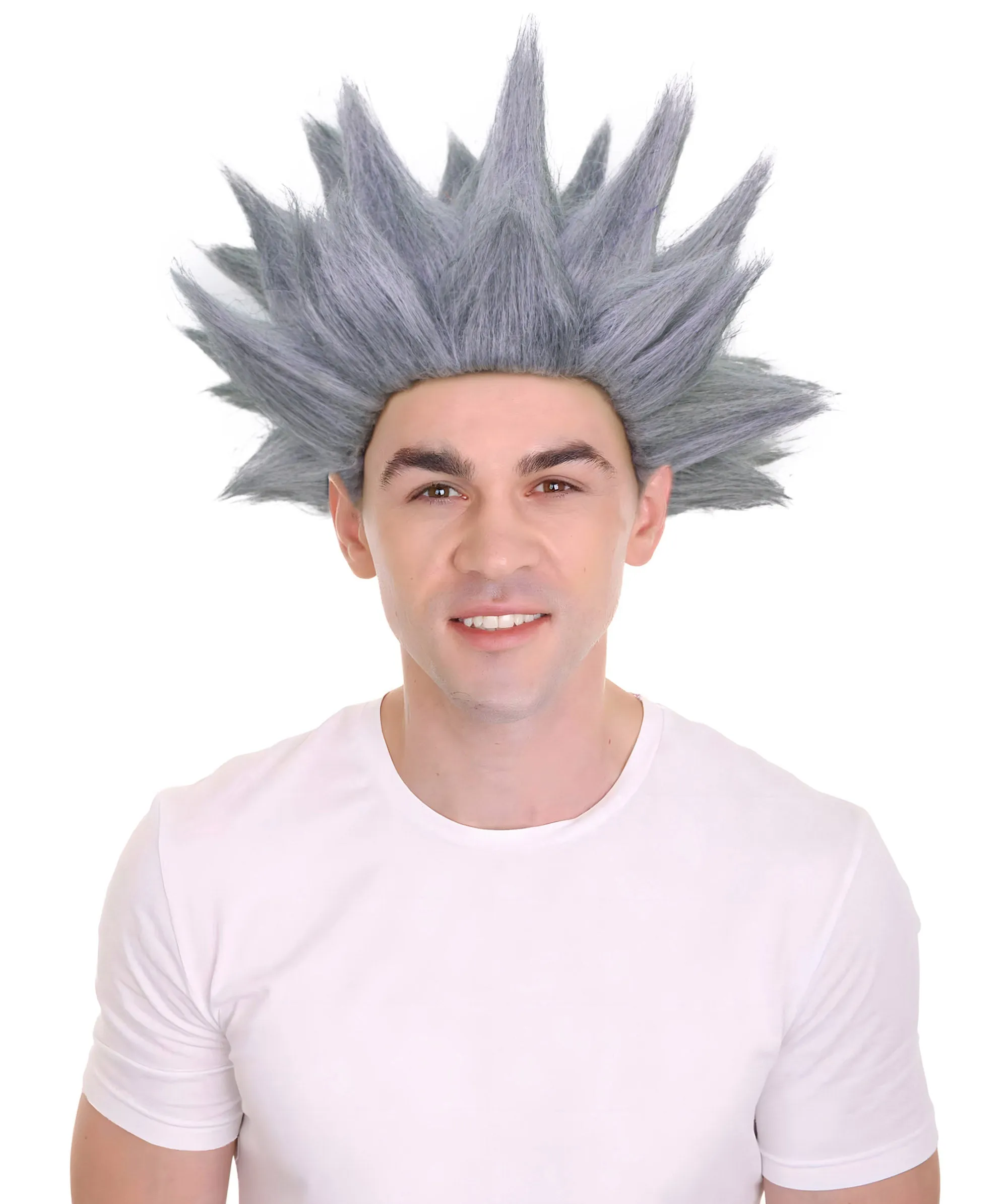 Adult Men’s Anime Young Ninja Nine Tail Multiple Colo Spiky Wig I Flame-retardant Synthetic Fiber