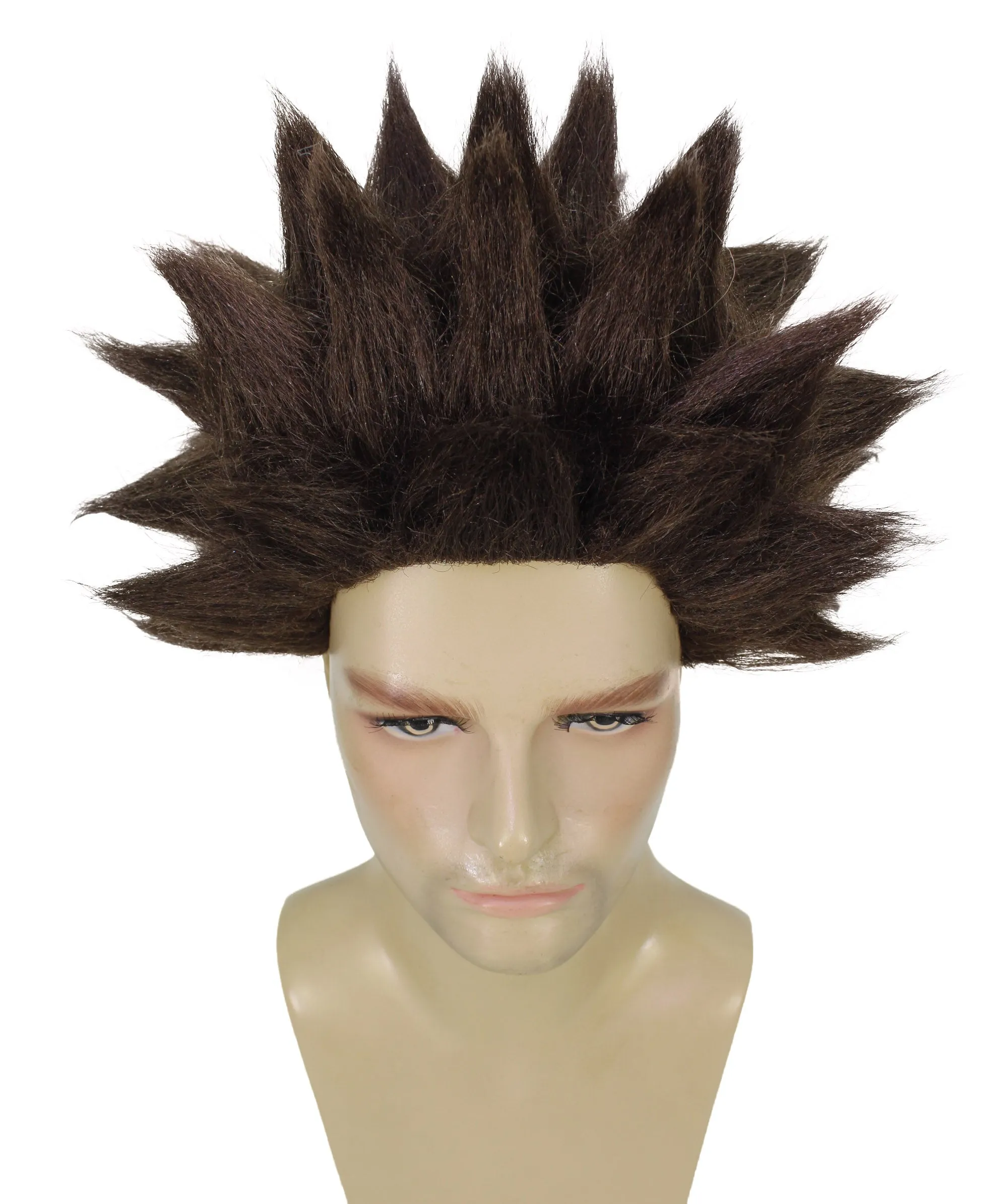 Adult Men’s Anime Young Ninja Nine Tail Multiple Colo Spiky Wig I Flame-retardant Synthetic Fiber