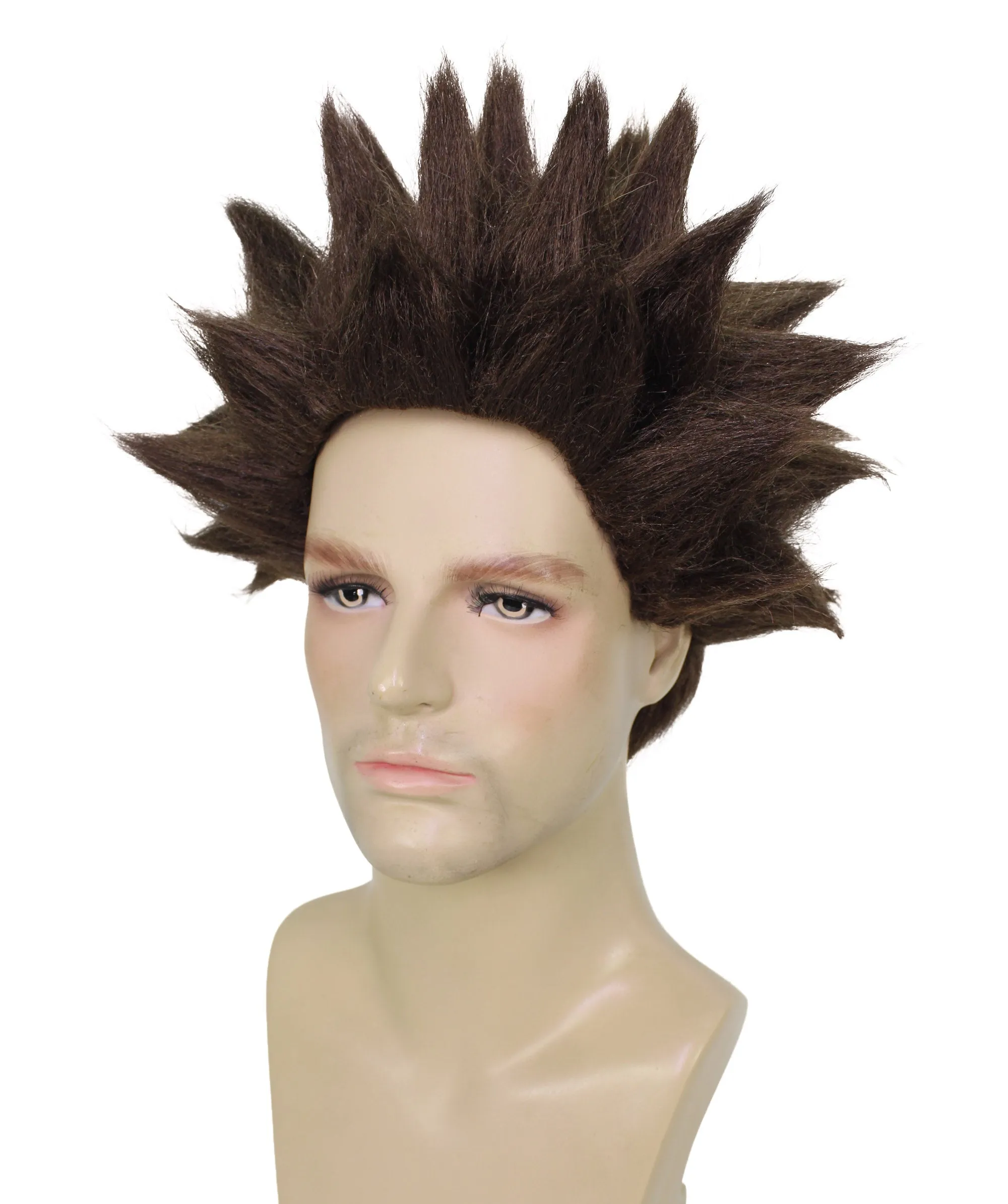 Adult Men’s Anime Young Ninja Nine Tail Multiple Colo Spiky Wig I Flame-retardant Synthetic Fiber