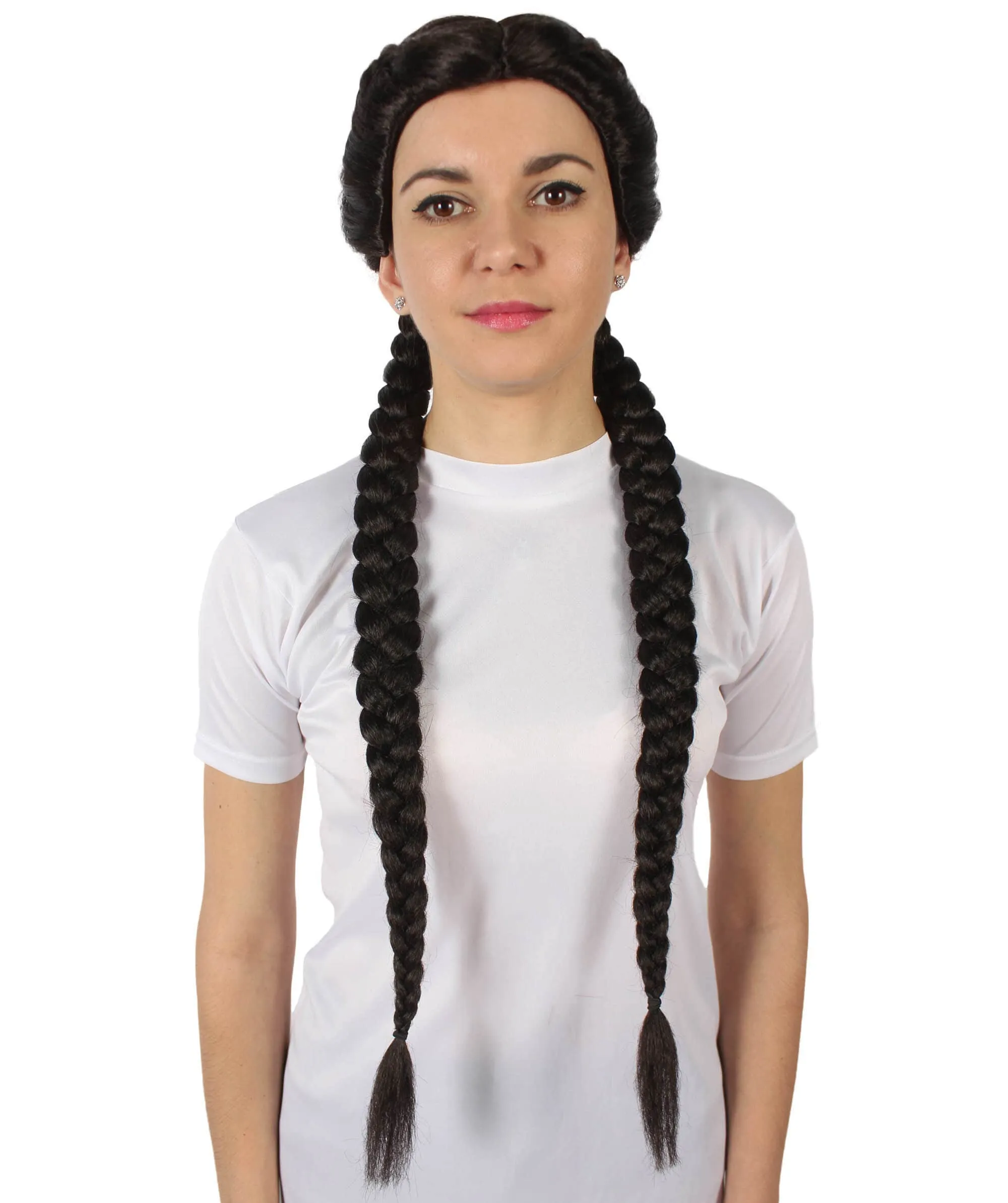 Adult Women’s Black Tomb Raider Braided Pigtail Wig