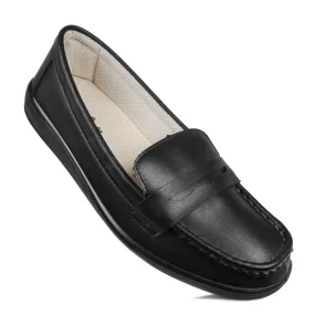 Aerosoft - Walkish CL0813 Classic Fashion Square Toe Flat Walking Womens Loafers And Slip Ons