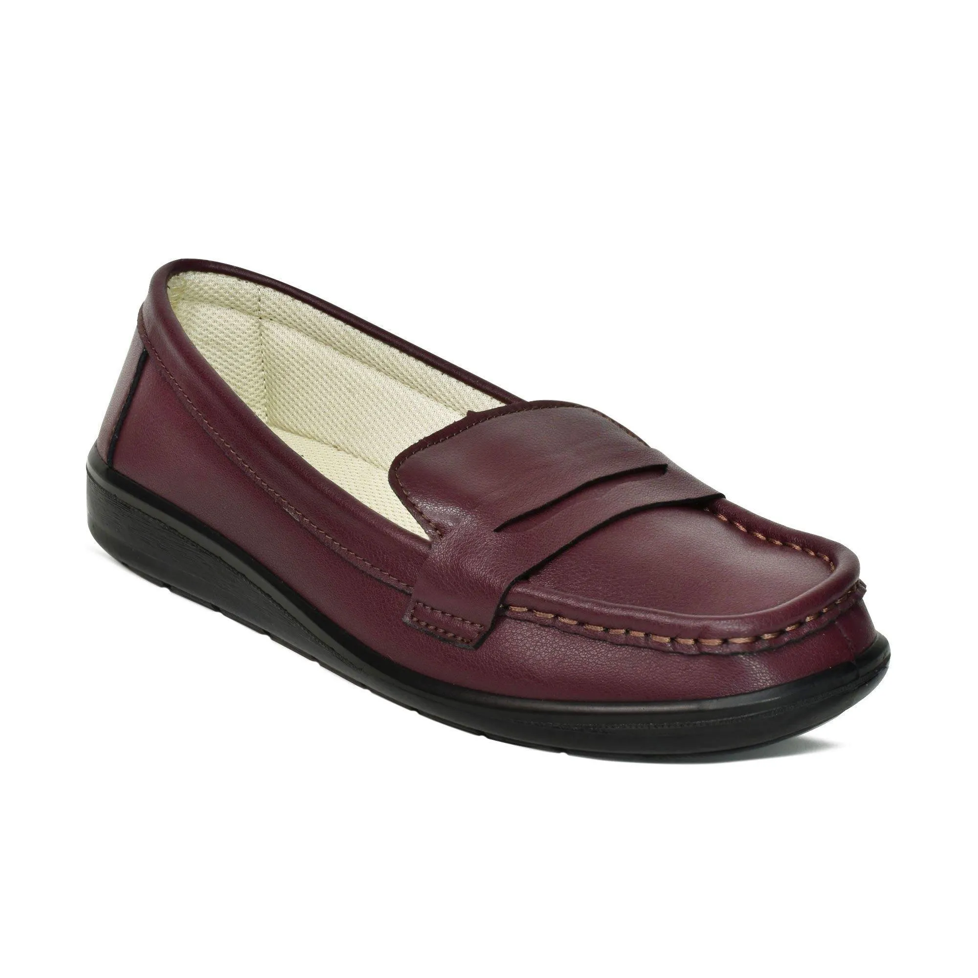 Aerosoft - Walkish CL0813 Classic Fashion Square Toe Flat Walking Womens Loafers And Slip Ons