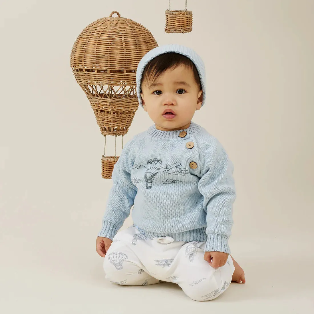 Air Balloon Knit Jumper - Blue