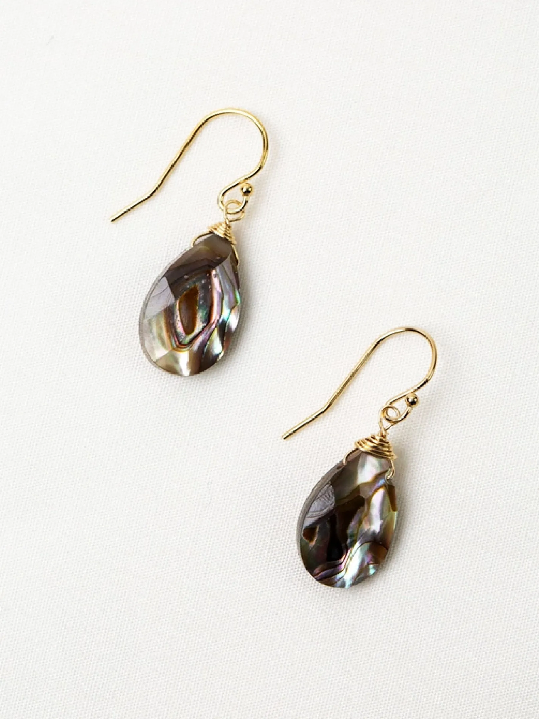 Alchemy Faceted Abalone Teardrop Dangles by Anne Vaughan