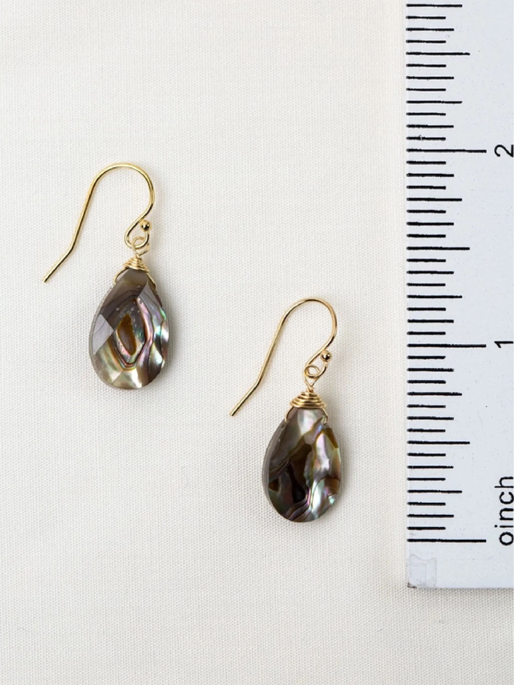 Alchemy Faceted Abalone Teardrop Dangles by Anne Vaughan