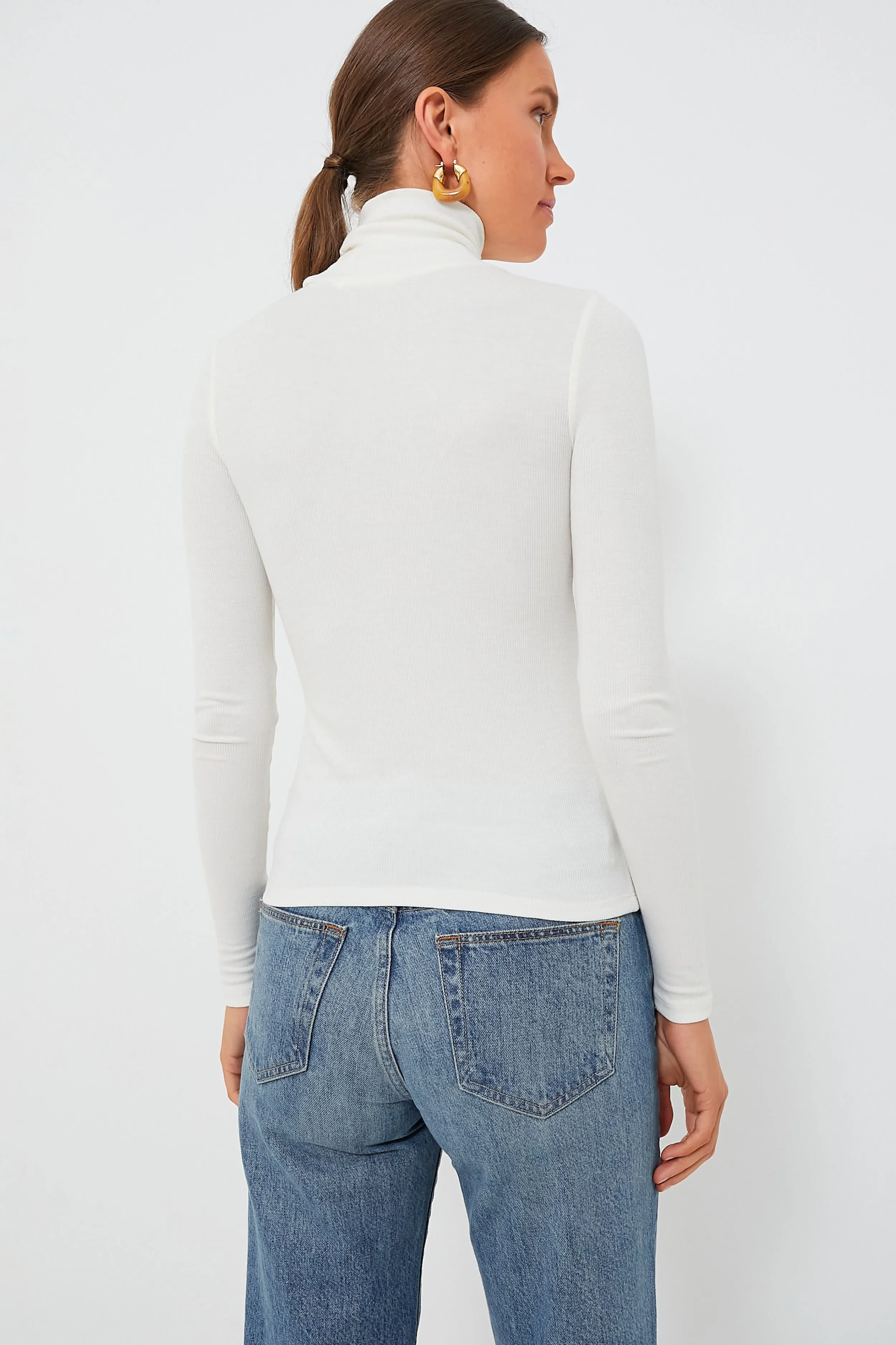 Antique White Lexi Rib Turtleneck