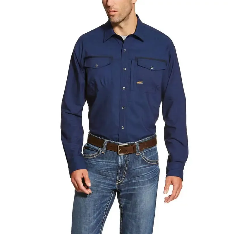 ARIAT - Rebar Workman Work Shirt, Navy