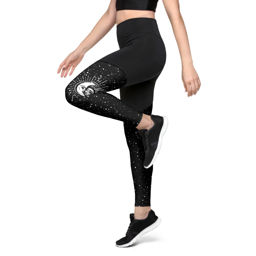 Astral Sports Leggings - Slimming Effect Compression Fabric with Bum lift cut - UPF 50  Protection Vegan Gym & Yoga Essentials