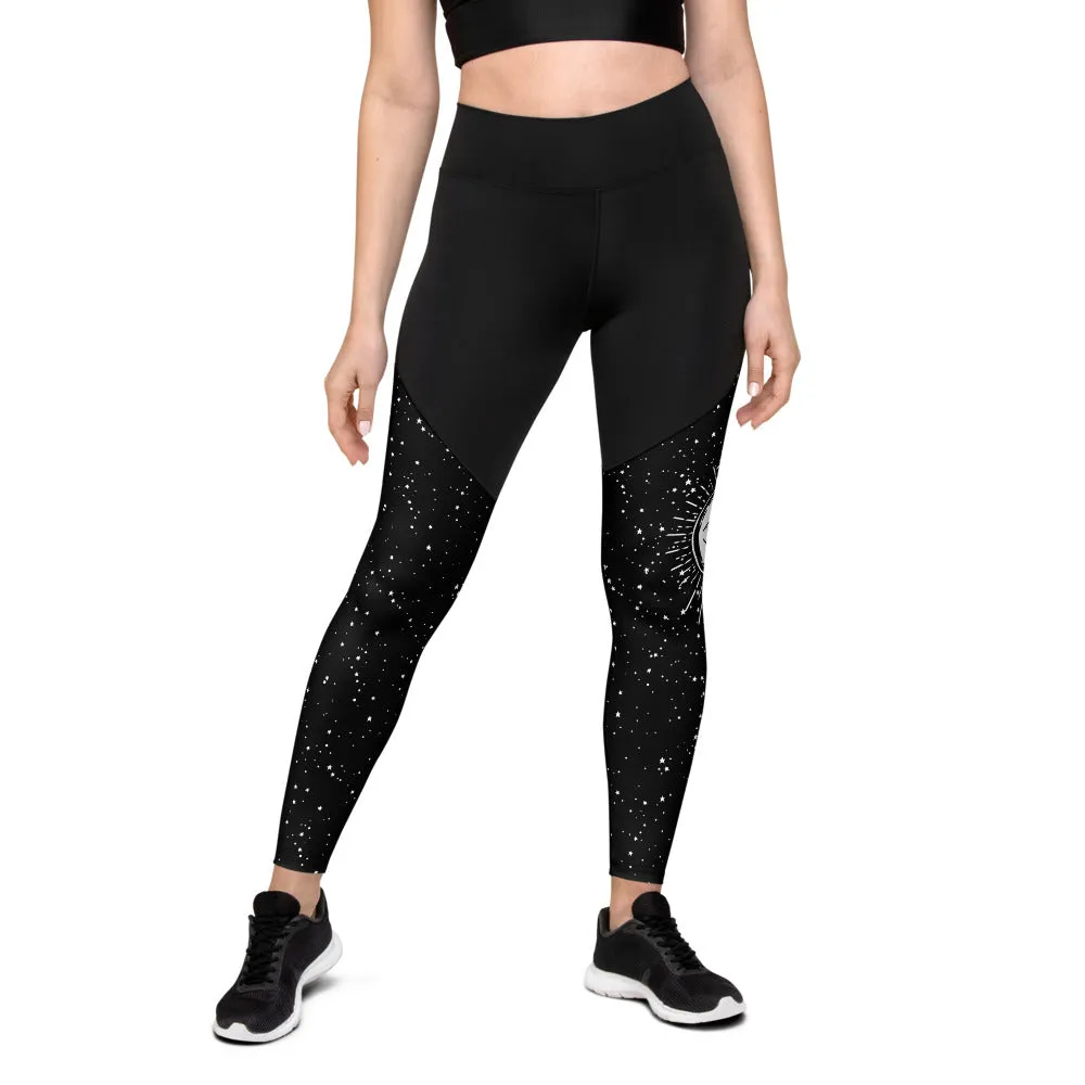 Astral Sports Leggings - Slimming Effect Compression Fabric with Bum lift cut - UPF 50  Protection Vegan Gym & Yoga Essentials