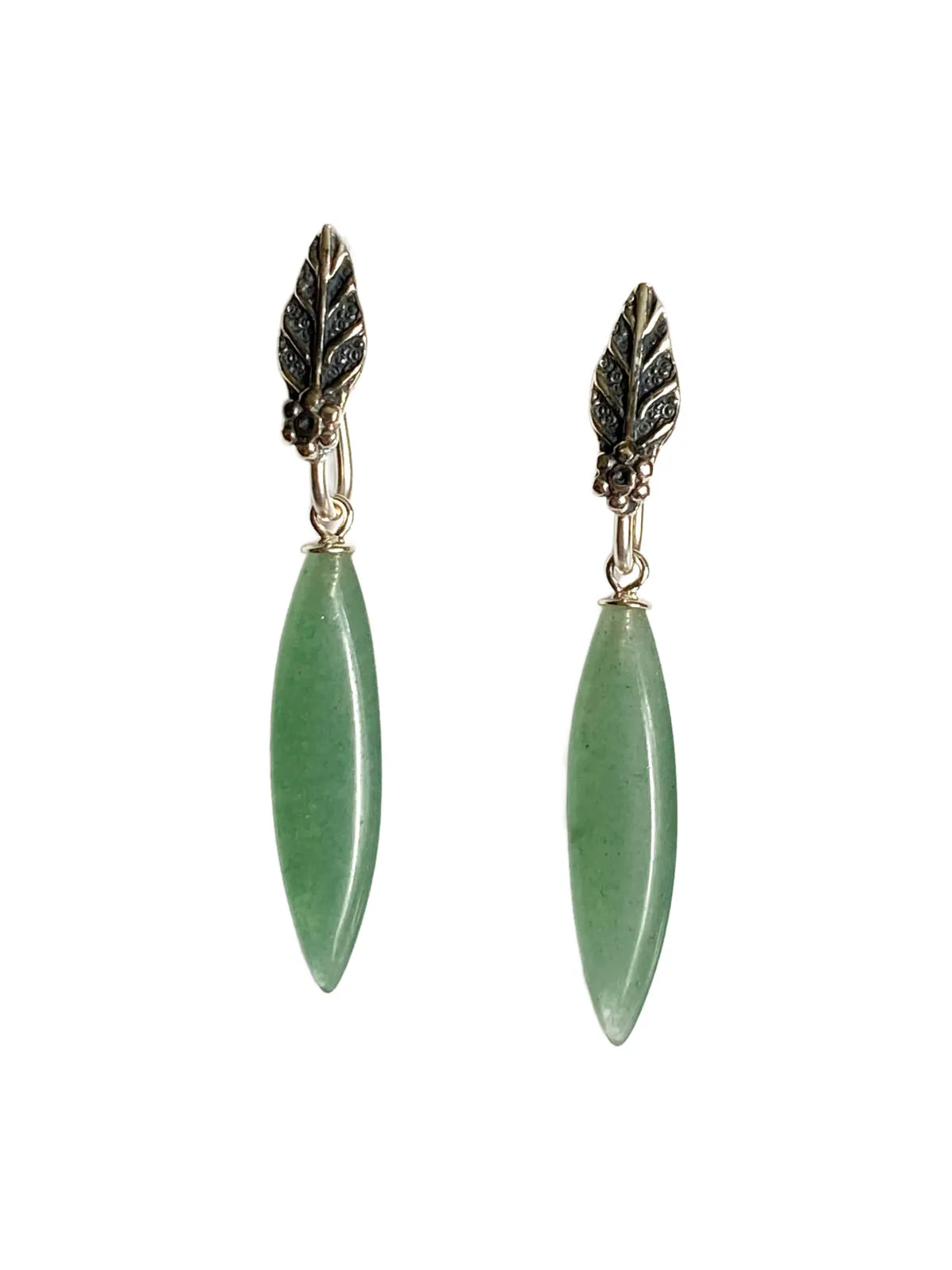 Aventurine Leaf Earrings