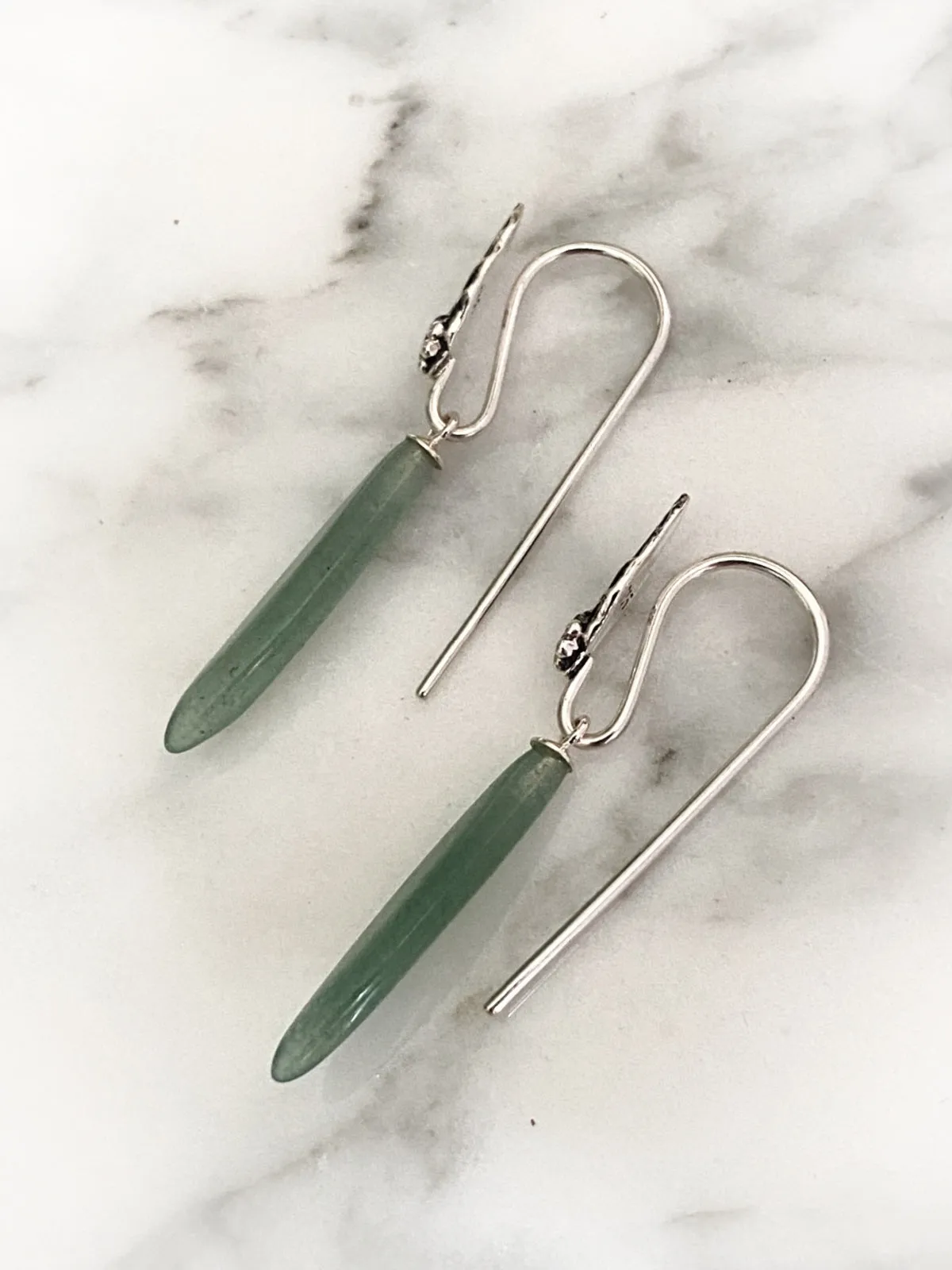 Aventurine Leaf Earrings