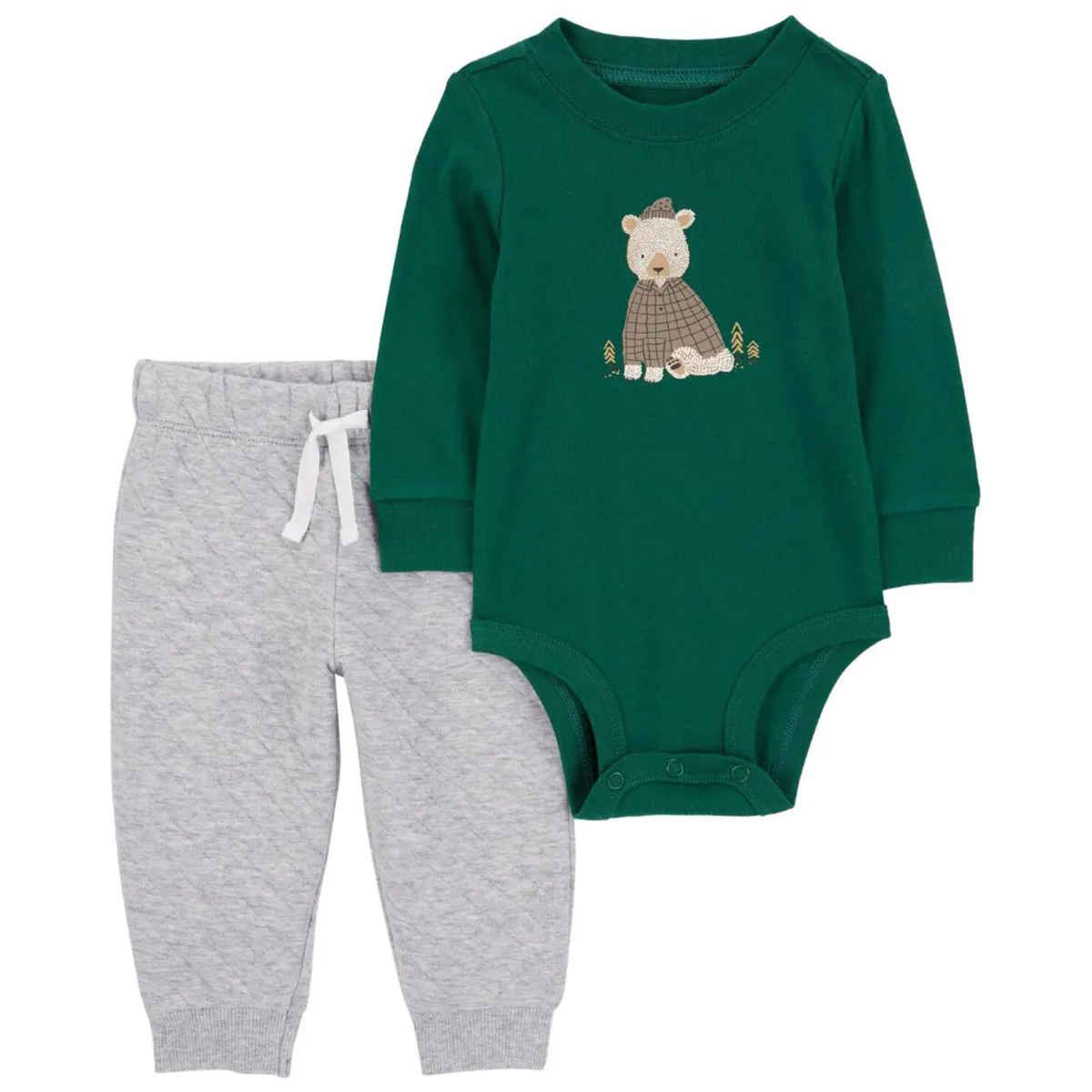 Baby Boys' 2-Piece Hooded Bodysuit Pant Set 1R976