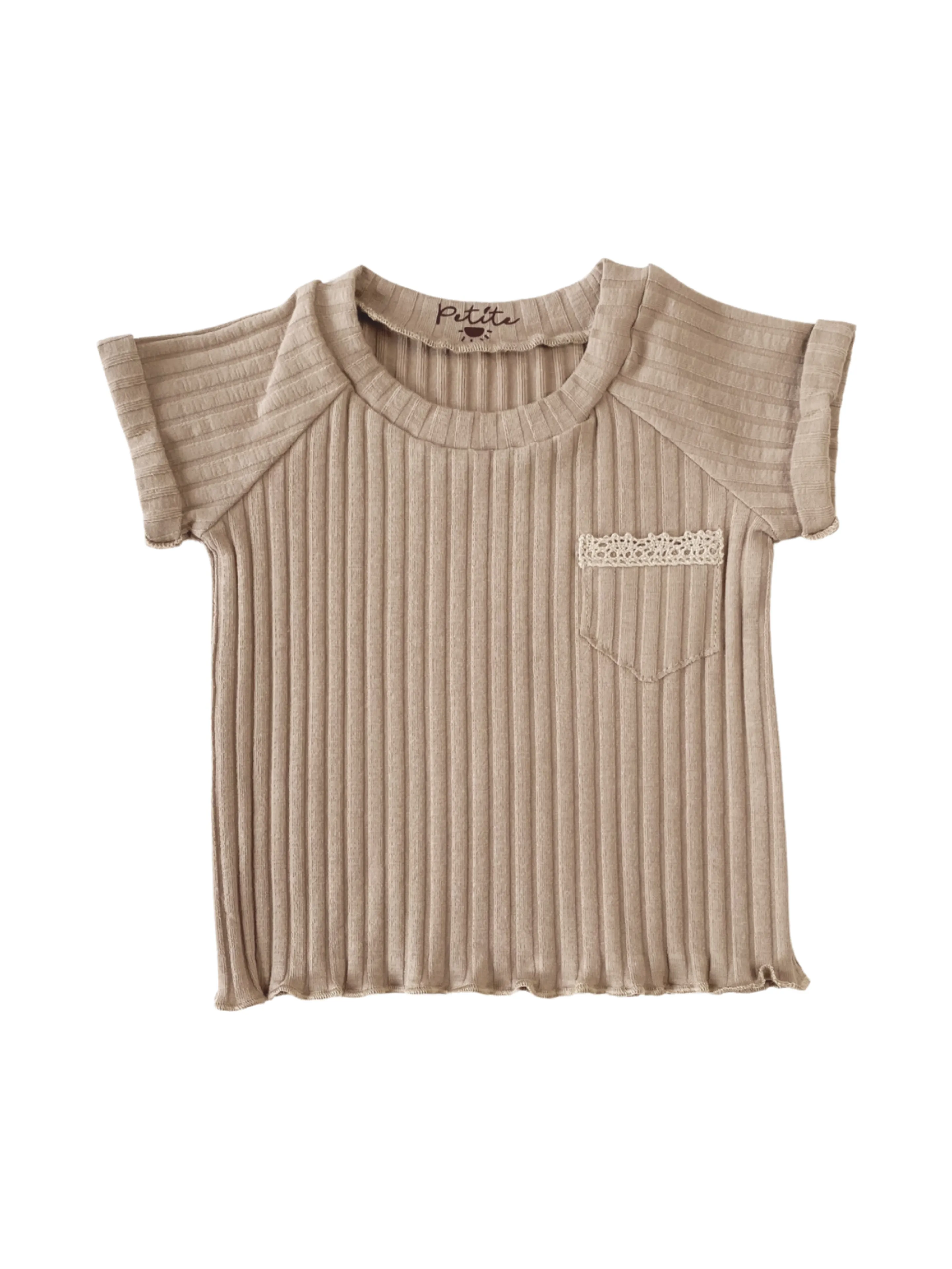 Baby cotton t-shirt / wide ribbed - earth tones