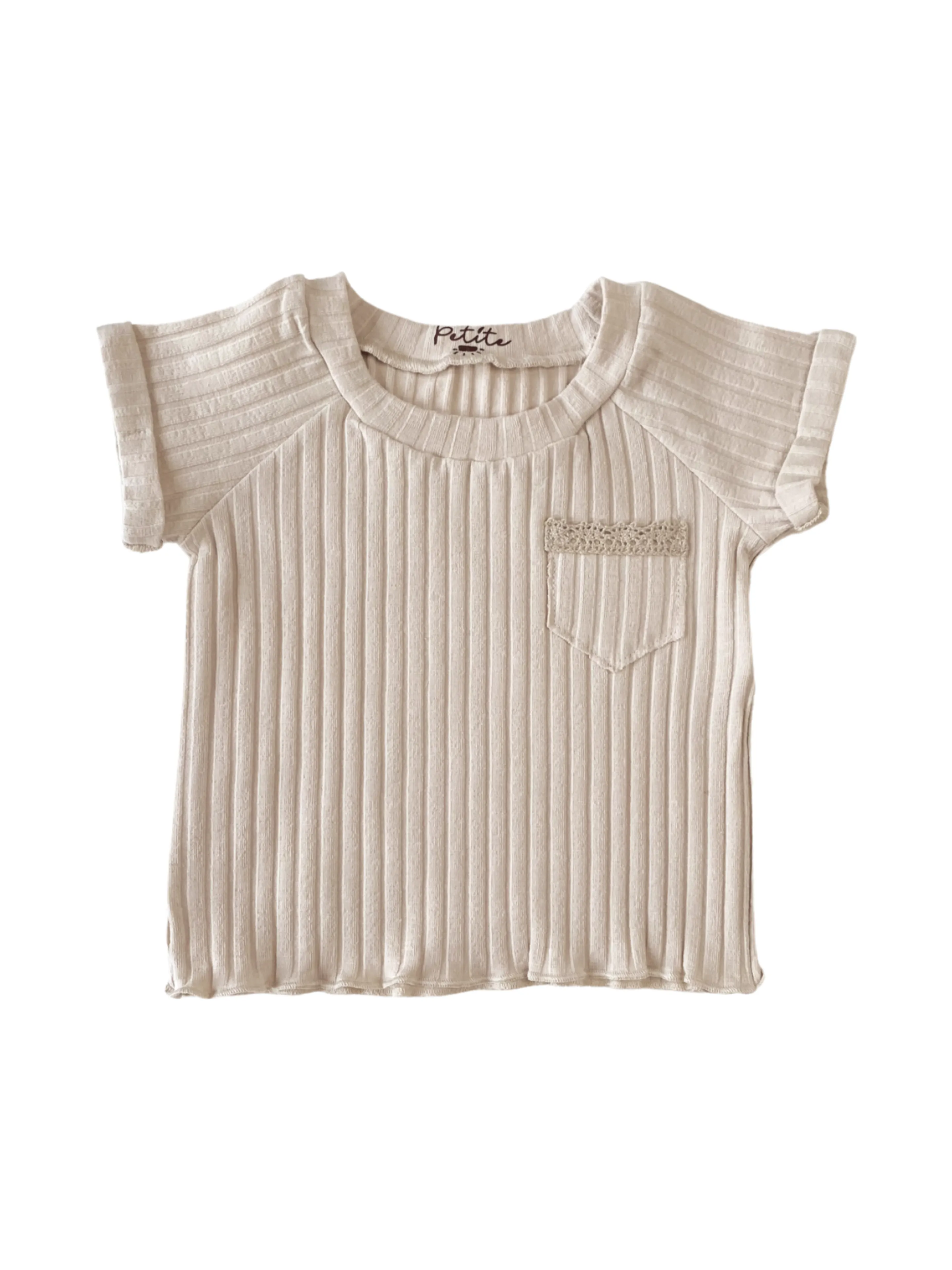 Baby cotton t-shirt / wide ribbed - earth tones