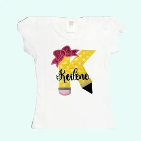 Back to School Shirt | Girls Personalized School Shirt | First Day of Class embroidered T-Shirt