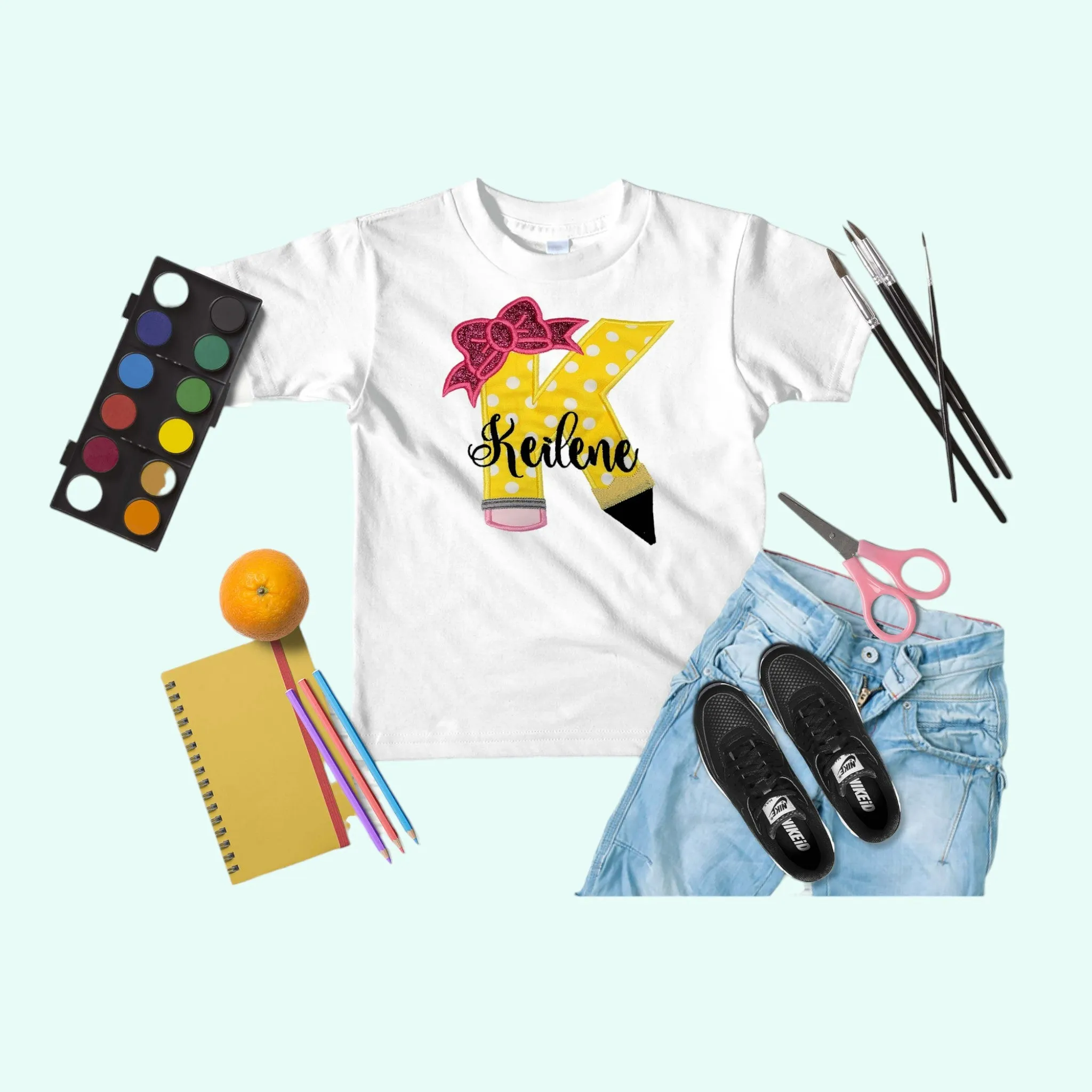 Back to School Shirt | Girls Personalized School Shirt | First Day of Class embroidered T-Shirt