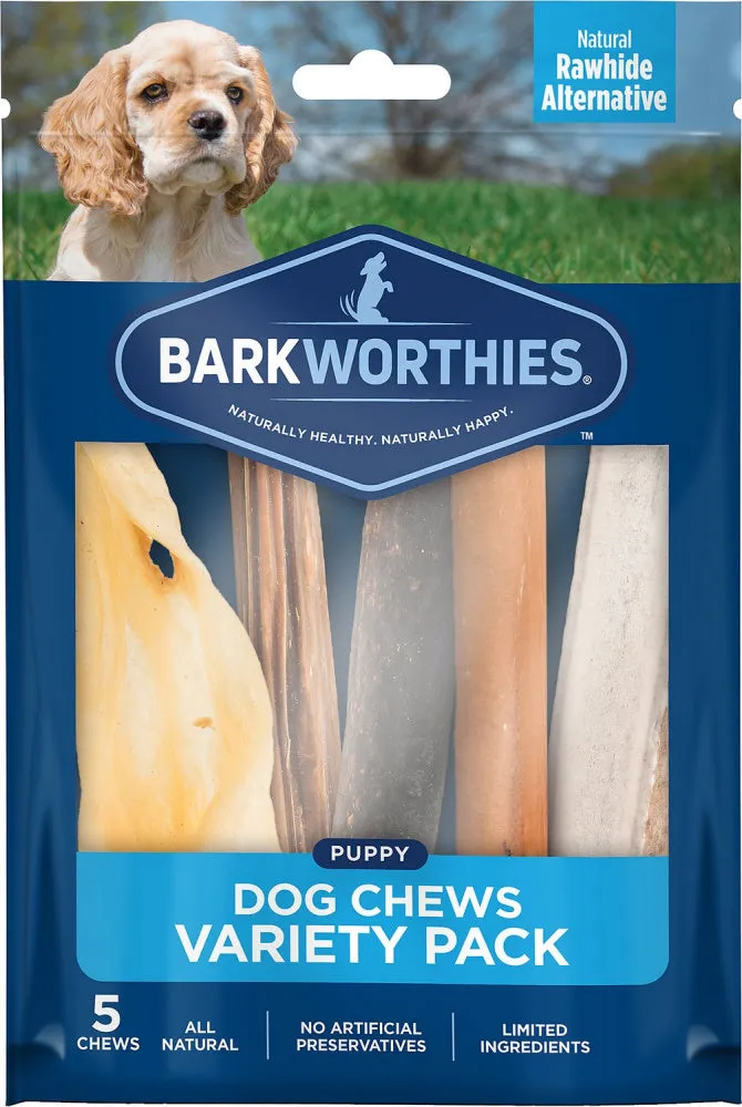 Barkworthies Dog Chew Variety Pack for Puppies & Small Breeds