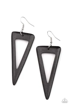 Bermuda Backpacker - Black Earrings - Paparazzi Accessories