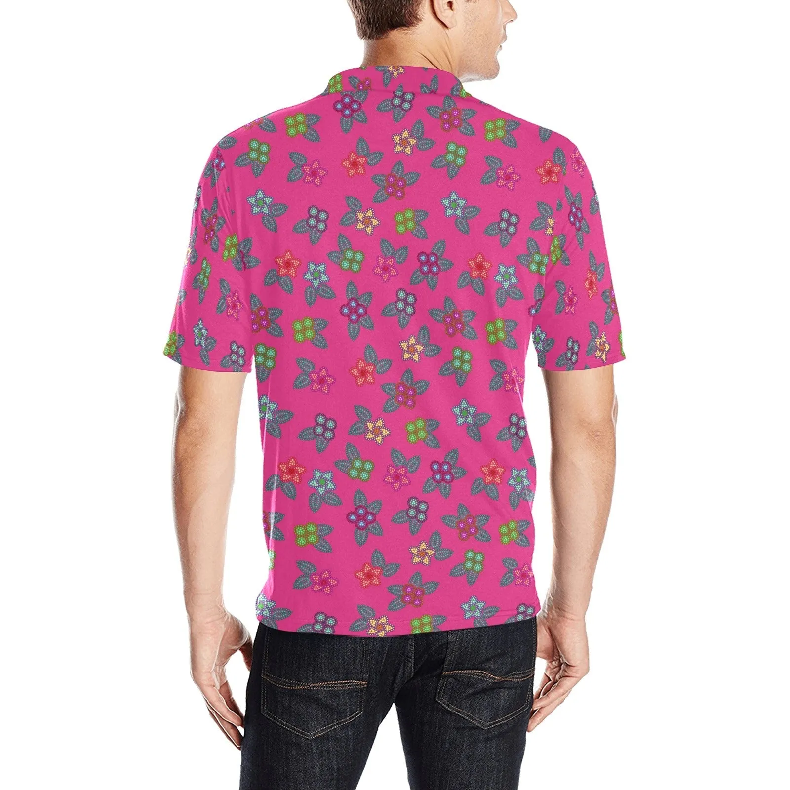 Berry Flowers Polo Shirt