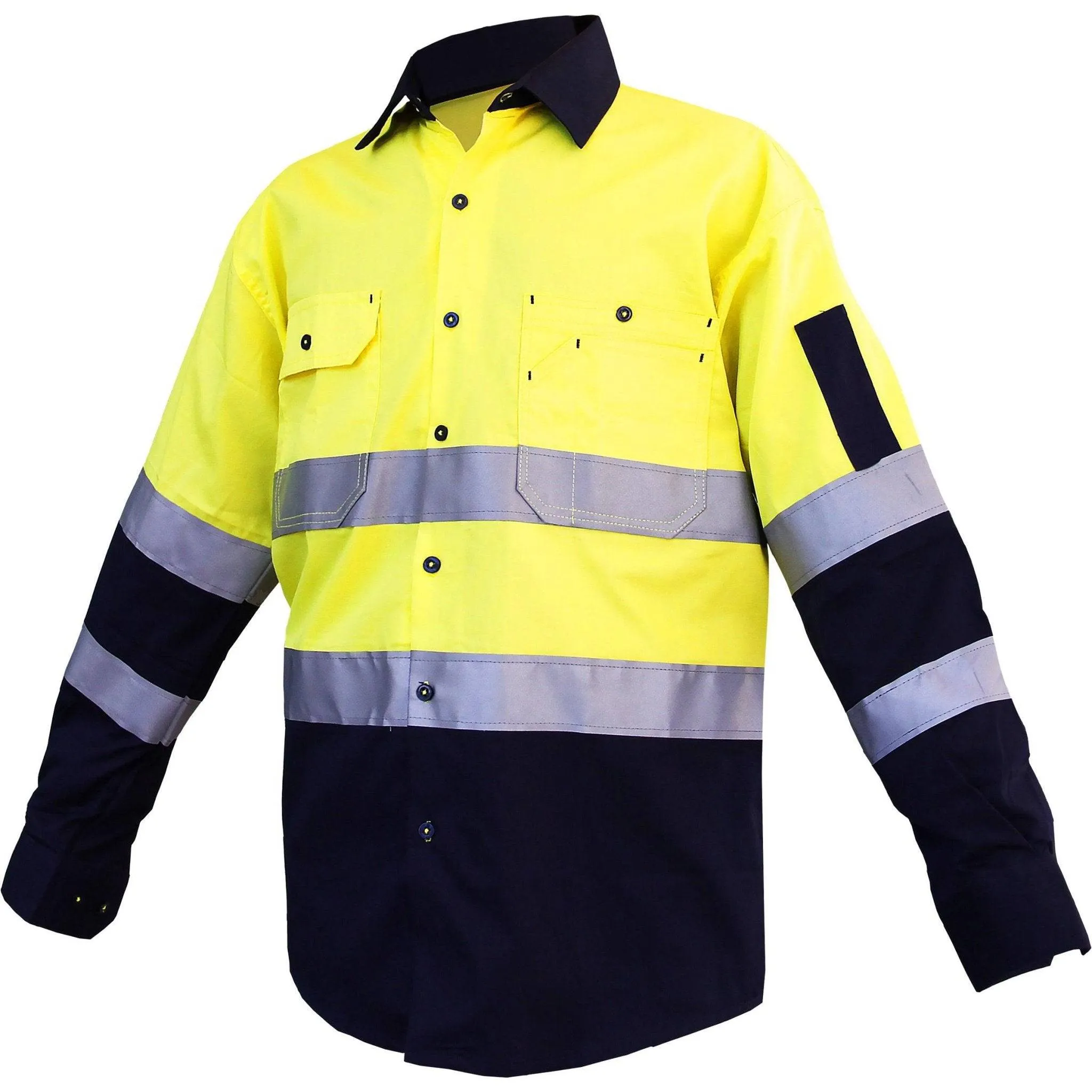 Big Bee Men's Hi Vis Shirts Reflective Tape, Light Weight Cotton