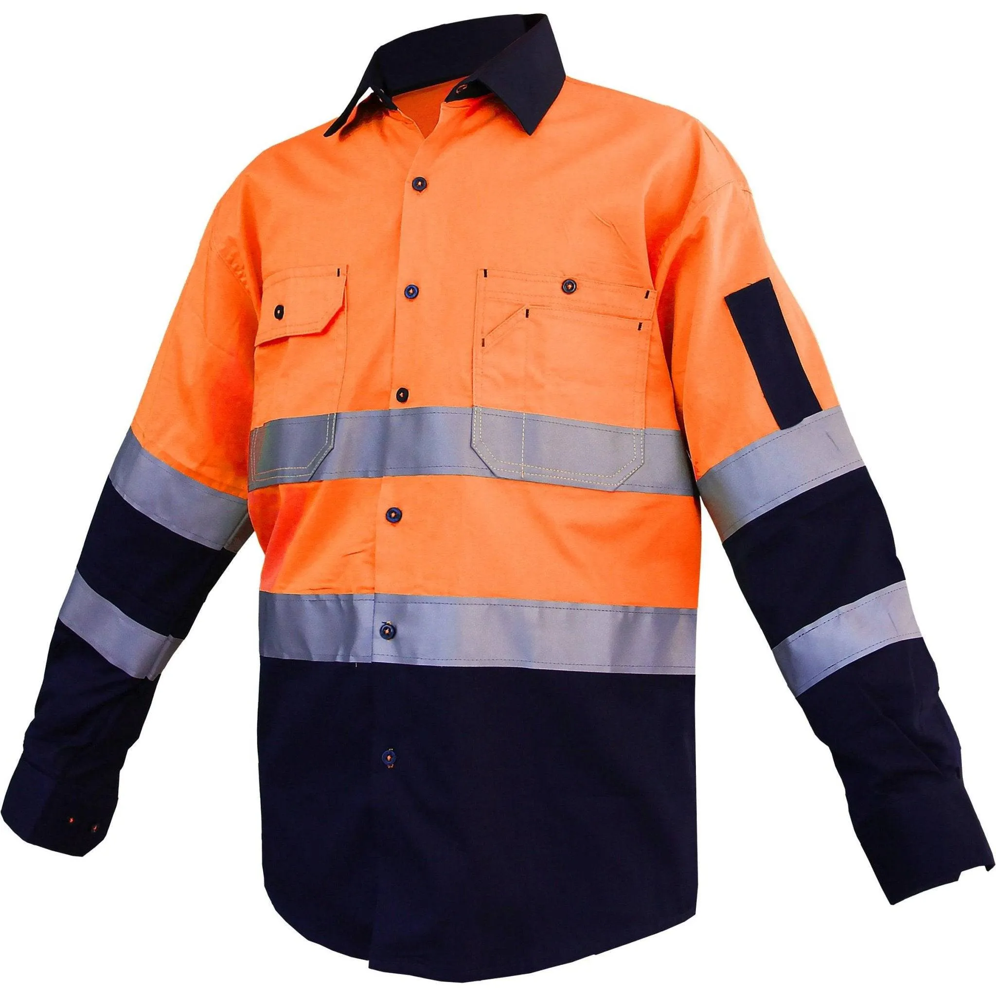 Big Bee Men's Hi Vis Shirts Reflective Tape, Light Weight Cotton