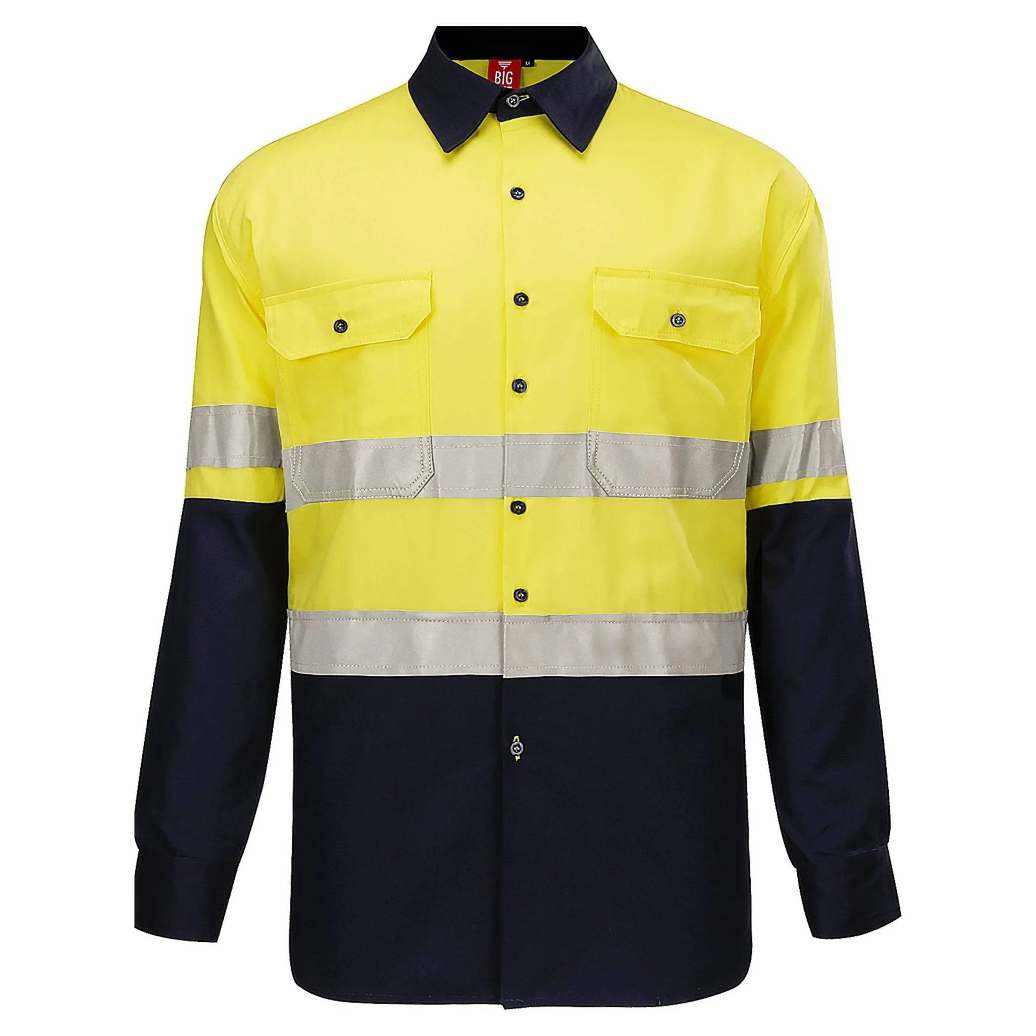 Big Bee Men's Hi Vis Shirts Reflective Tape, Long Sleeve