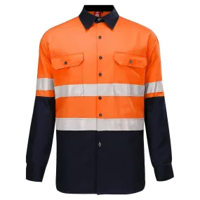 Big Bee Men's Hi Vis Shirts Reflective Tape, Long Sleeve