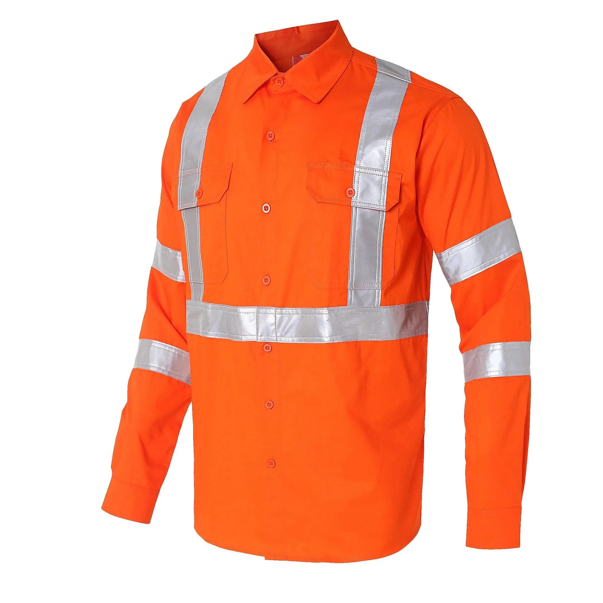 Big Bee Orange Work Shirt X Back Reflective, NSW QLD Rail Shirt